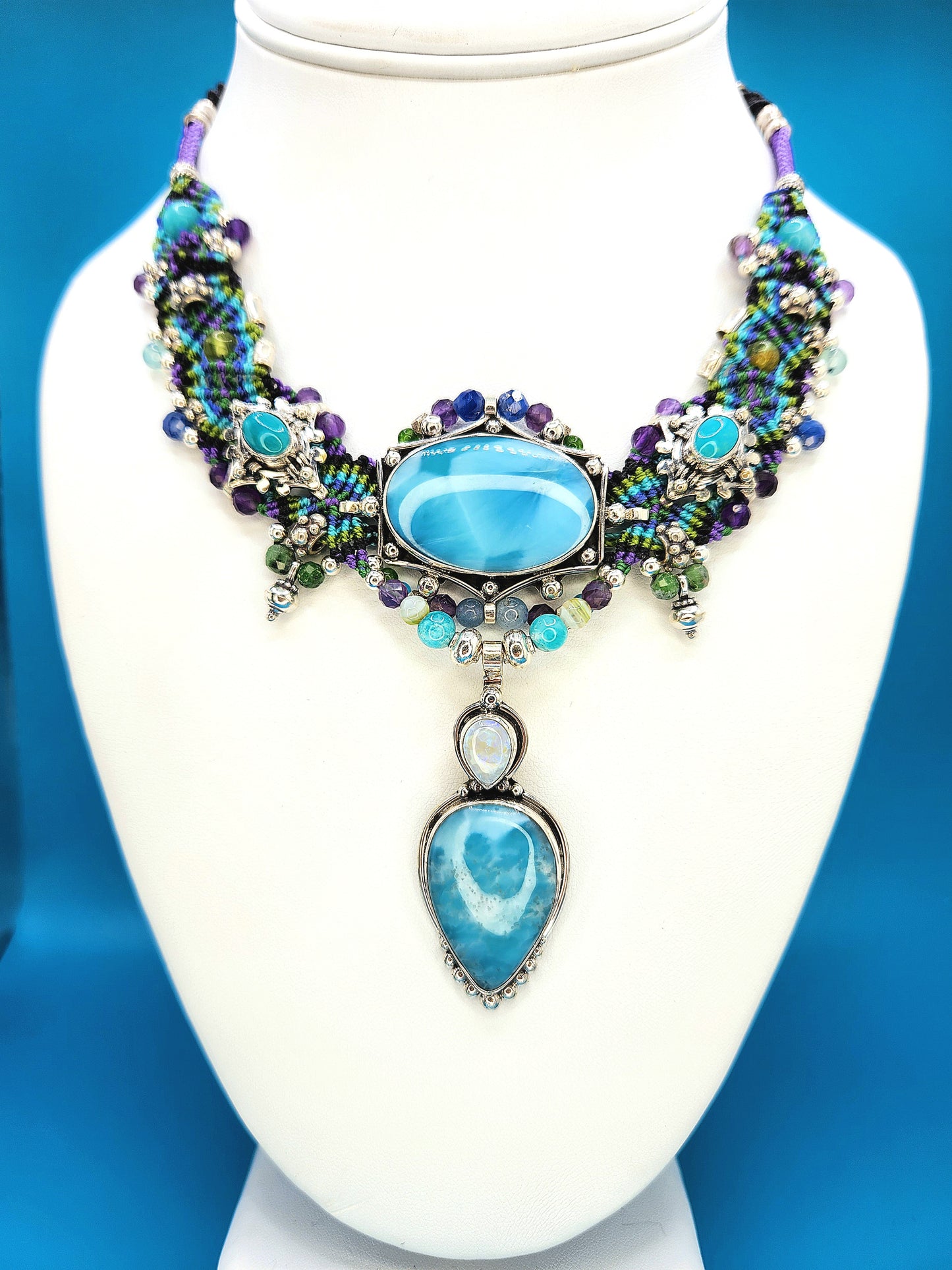 Isha Elafi - Larimar Opal Turquoise Necklace