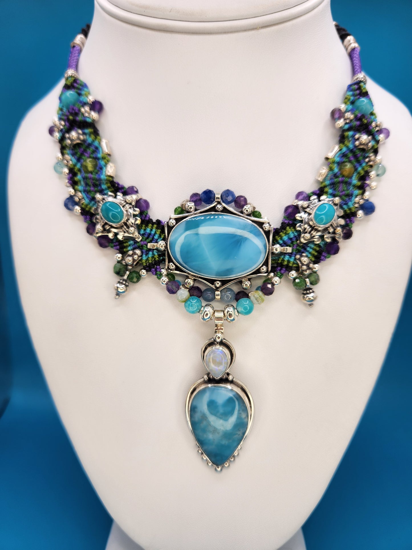 Isha Elafi - Larimar Opal Turquoise Necklace