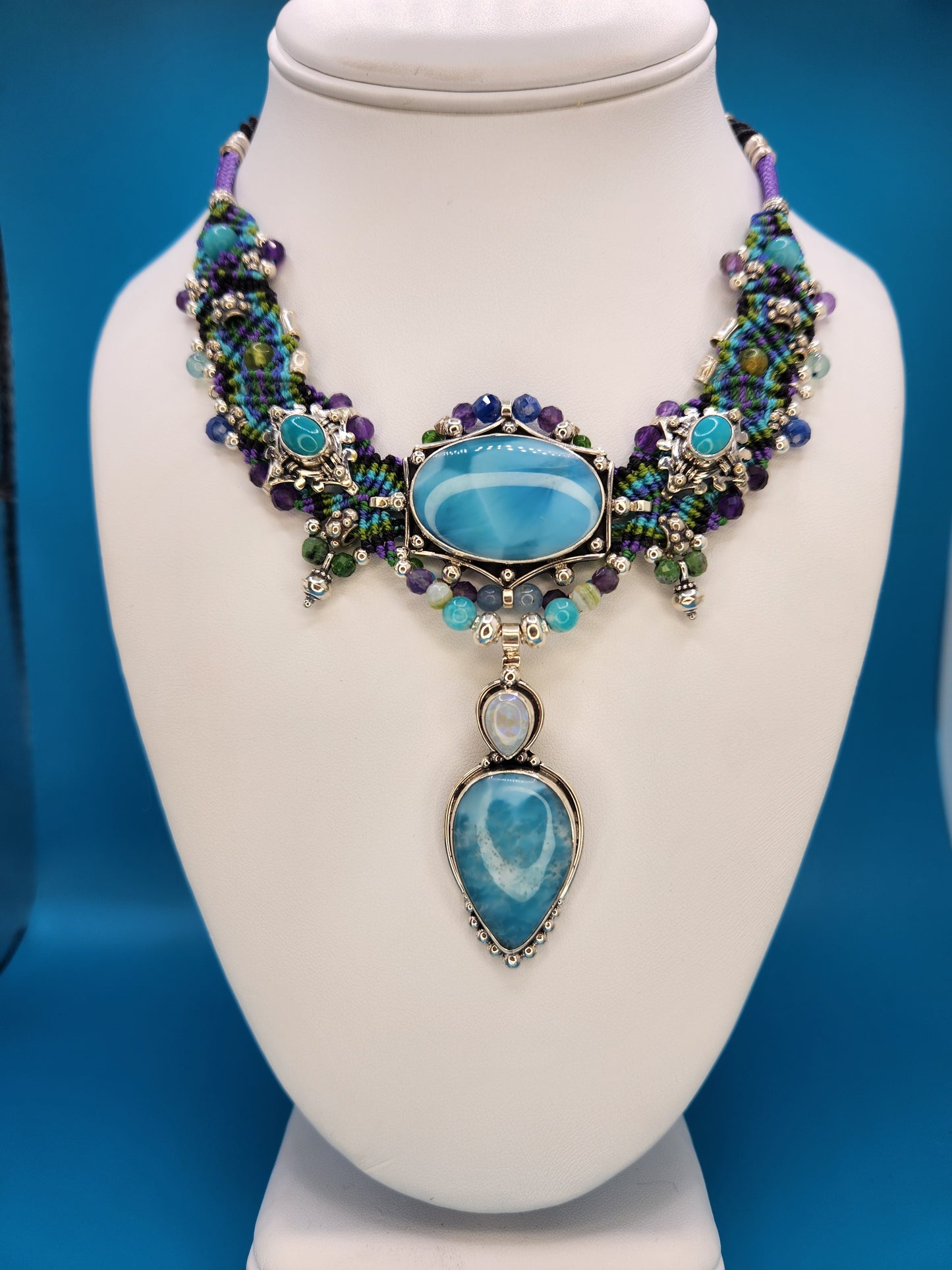 Isha Elafi - Larimar Opal Turquoise Necklace