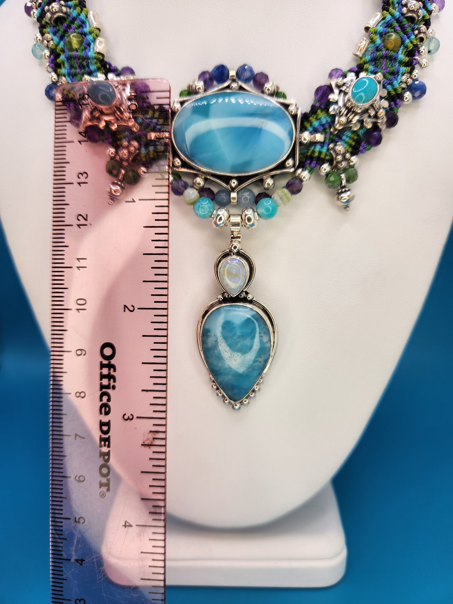 Isha Elafi - Larimar Opal Turquoise Necklace