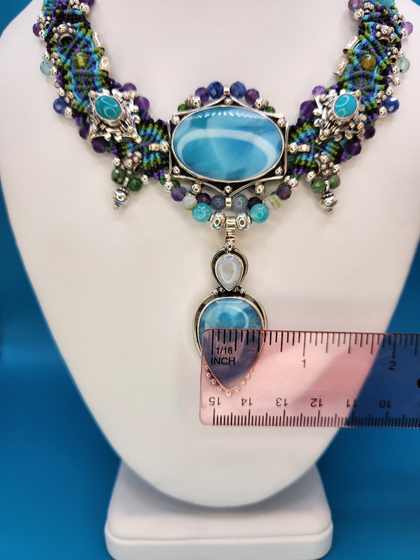 Isha Elafi - Larimar Opal Turquoise Necklace