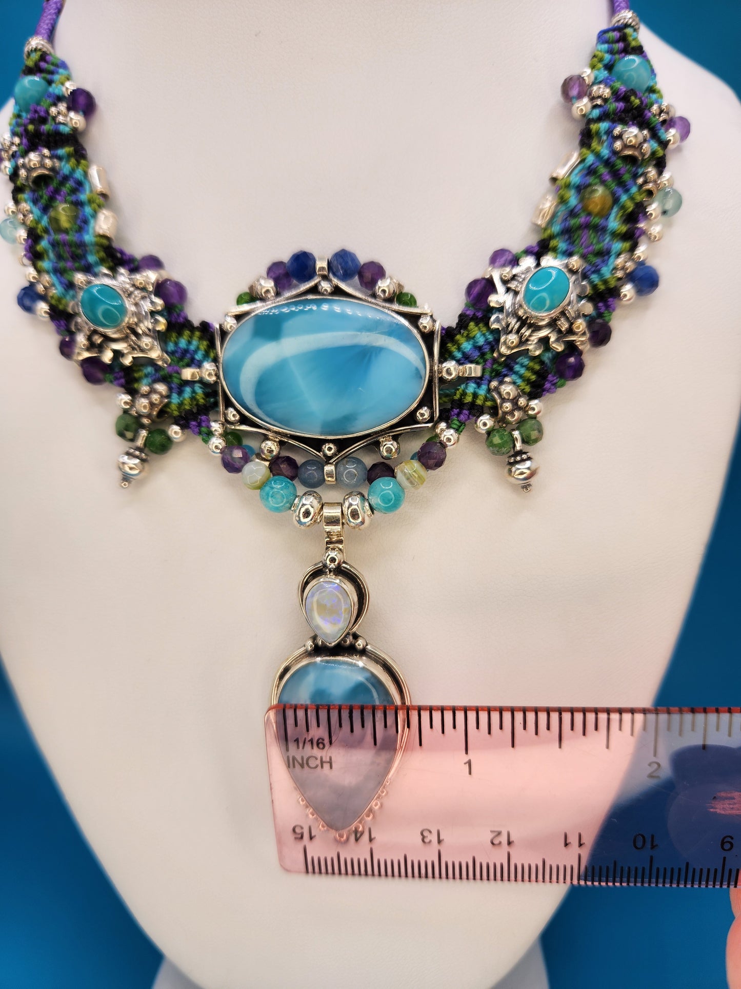 Isha Elafi - Larimar Opal Turquoise Necklace