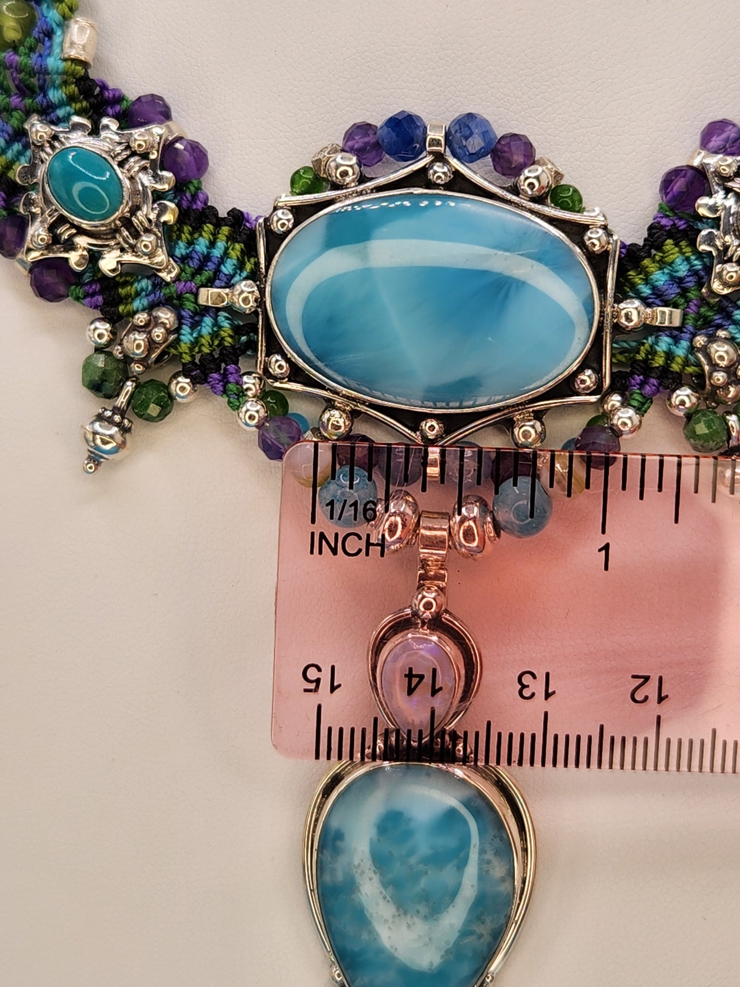 Isha Elafi - Larimar Opal Turquoise Necklace