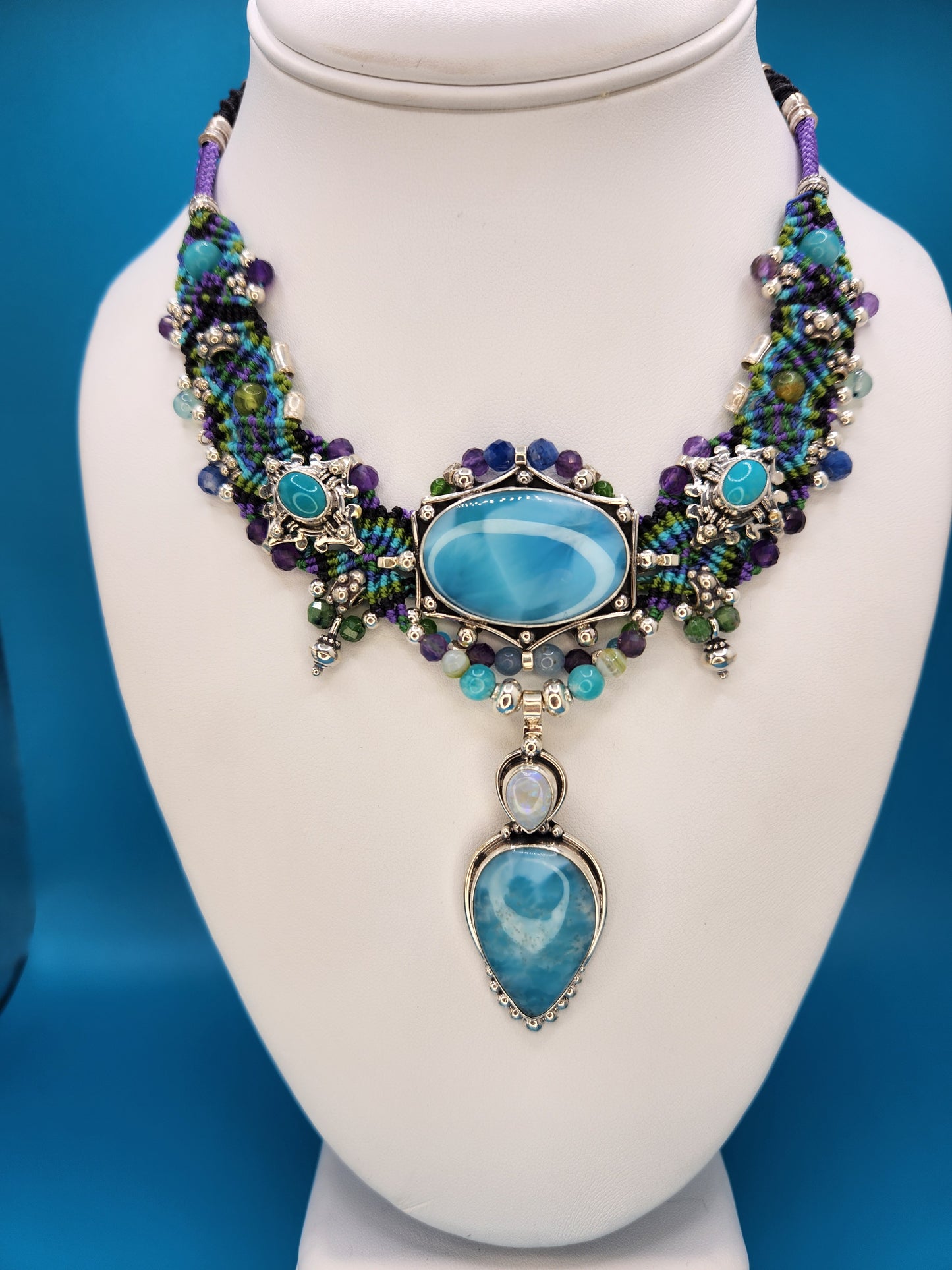 Isha Elafi - Larimar Opal Turquoise Necklace