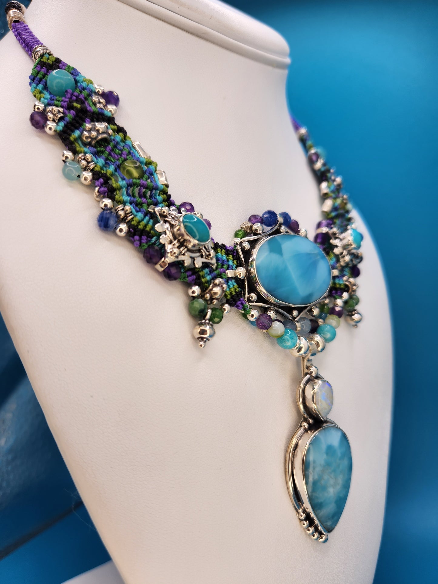 Isha Elafi - Larimar Opal Turquoise Necklace