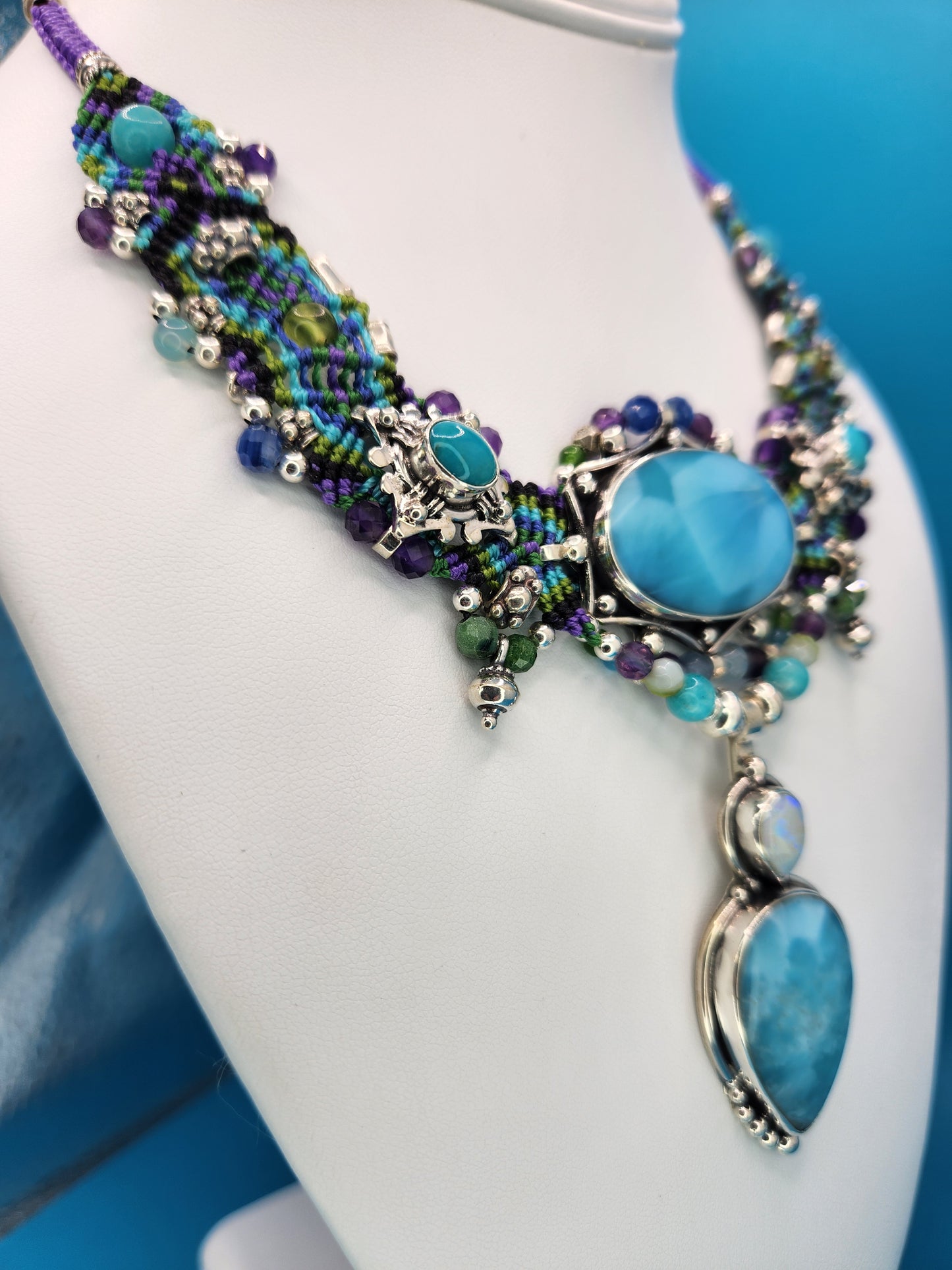Isha Elafi - Larimar Opal Turquoise Necklace