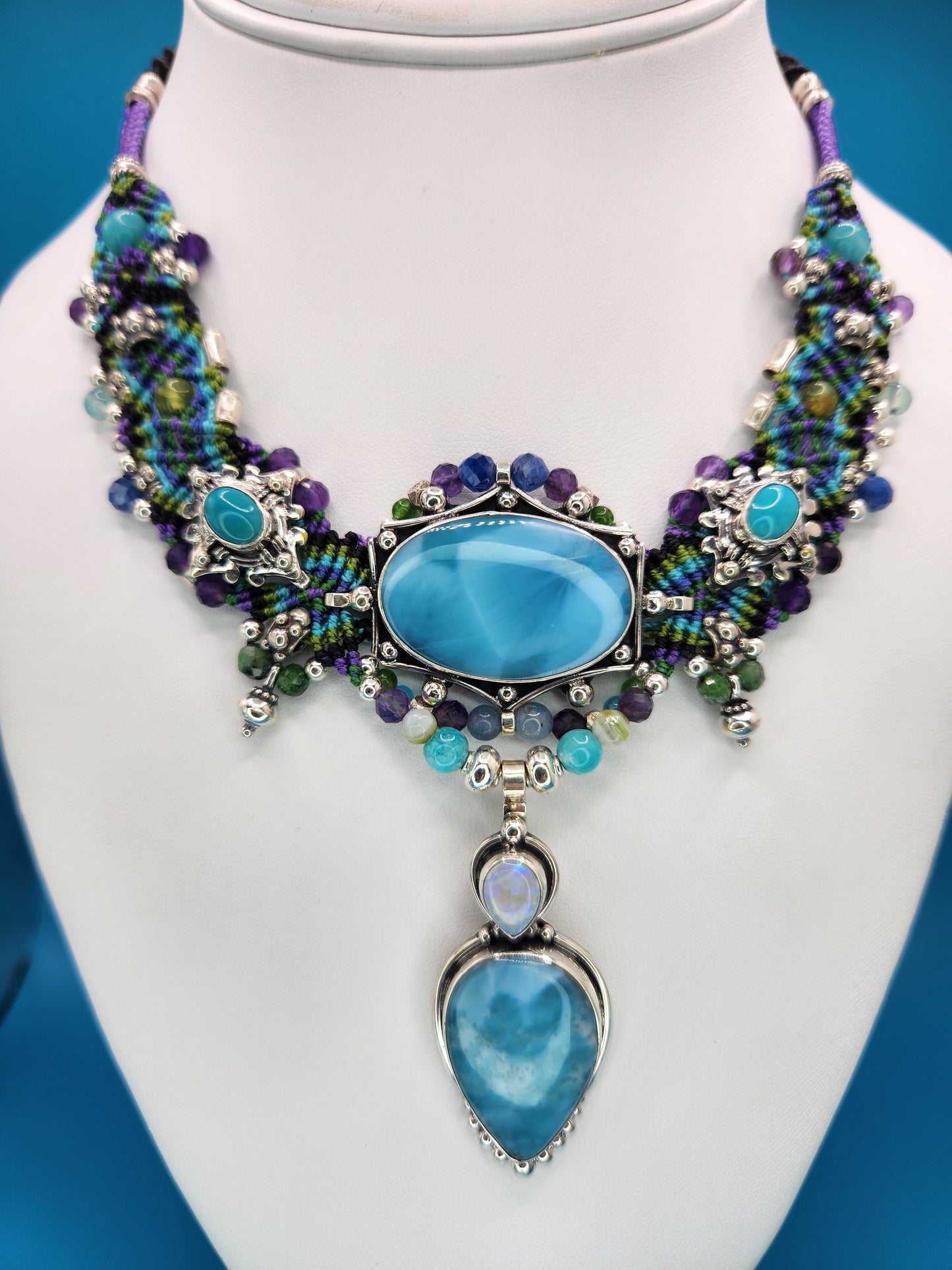 Isha Elafi - Larimar Opal Turquoise Necklace