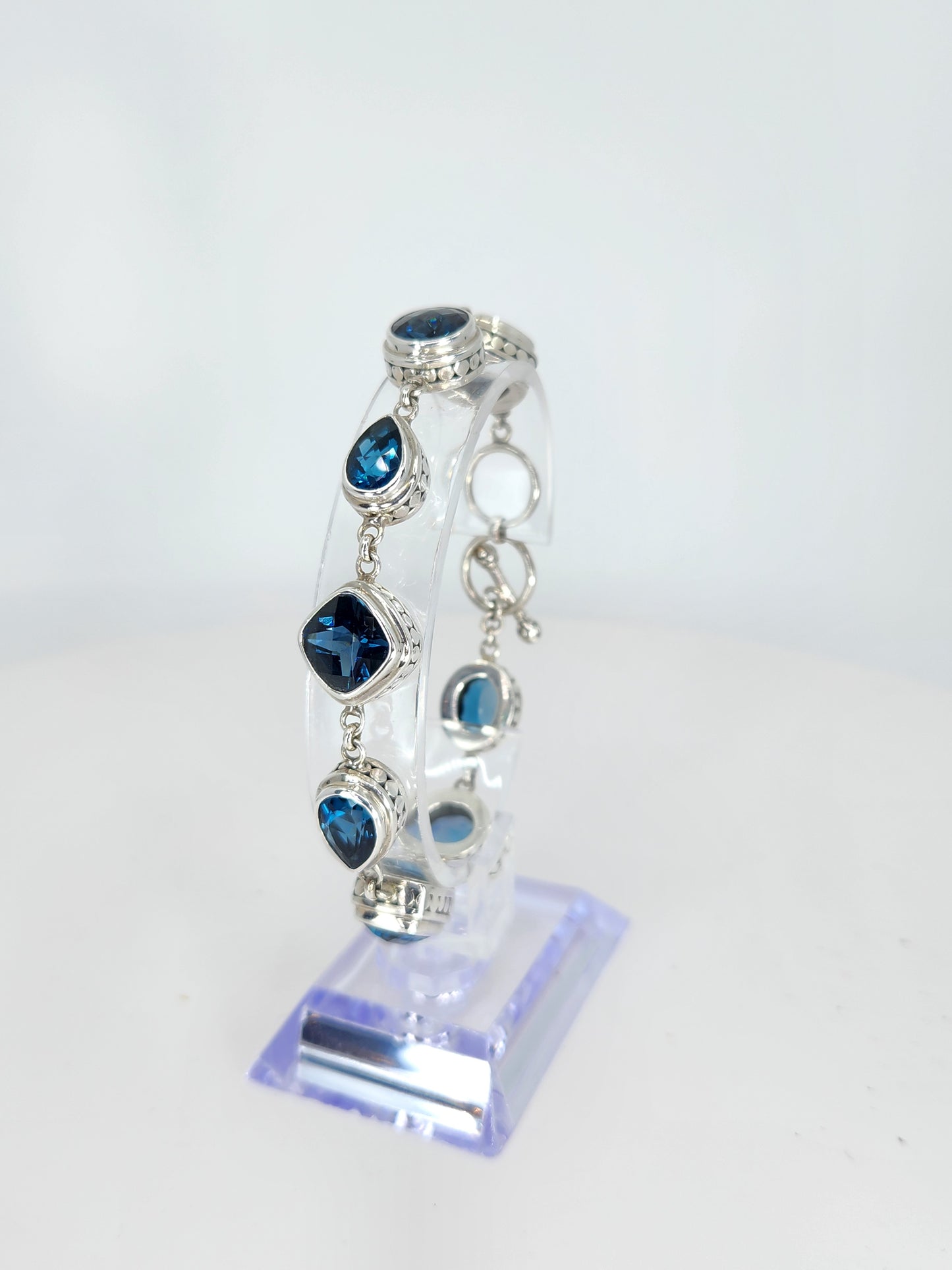Janice Carson - London Blue Topaz Multi-Stone Bracelet Set In Sterling Silver