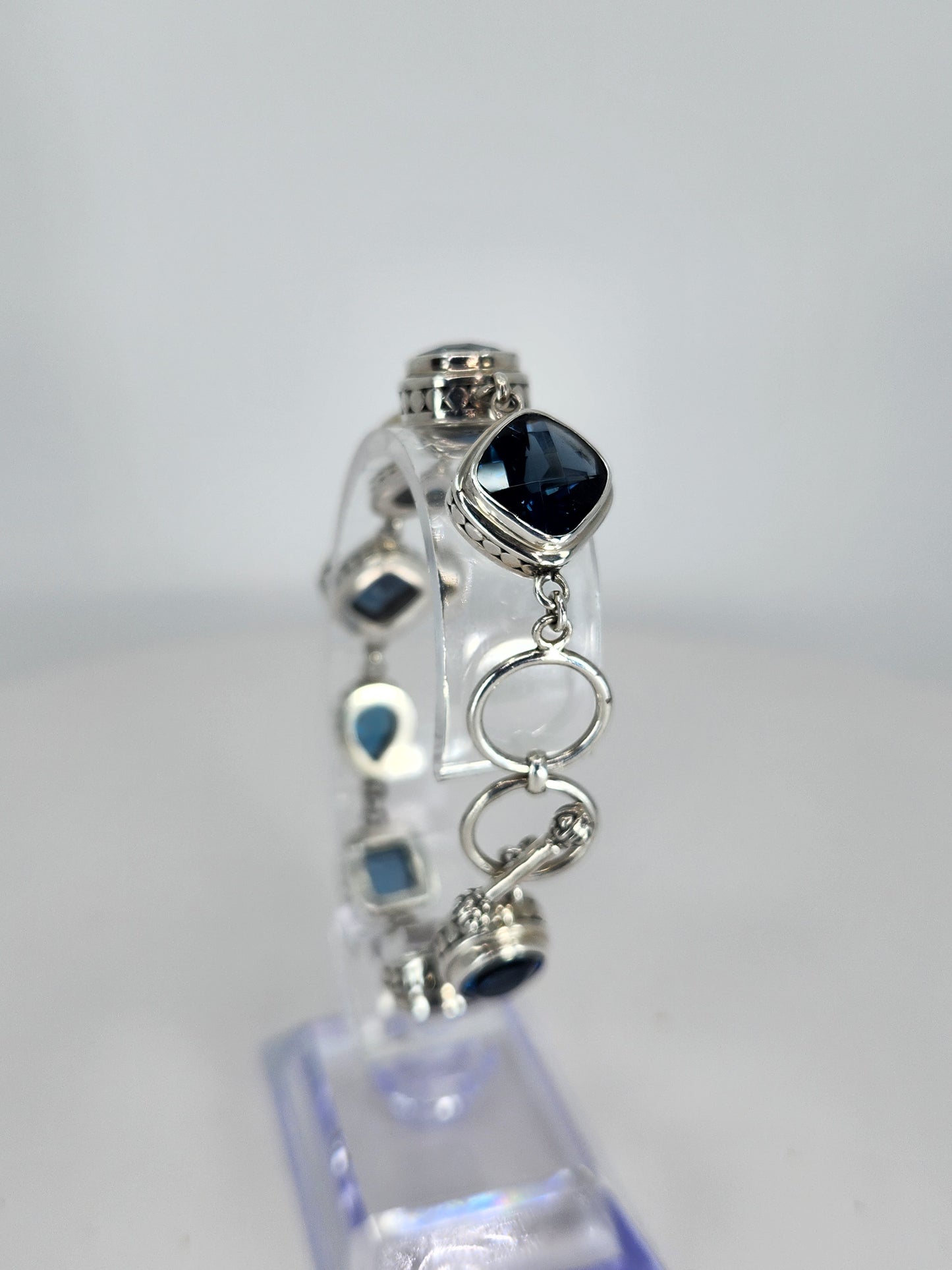 Janice Carson - London Blue Topaz Multi-Stone Bracelet Set In Sterling Silver