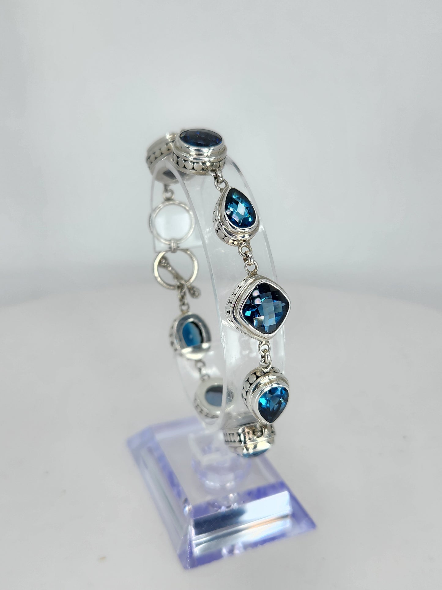 Janice Carson - London Blue Topaz Multi-Stone Bracelet Set In Sterling Silver
