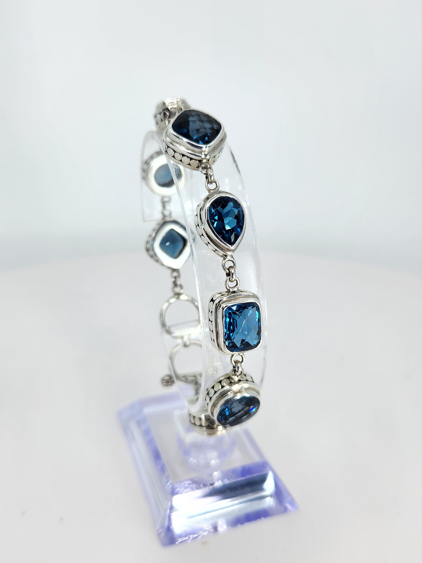 Janice Carson - London Blue Topaz Multi-Stone Bracelet Set In Sterling Silver
