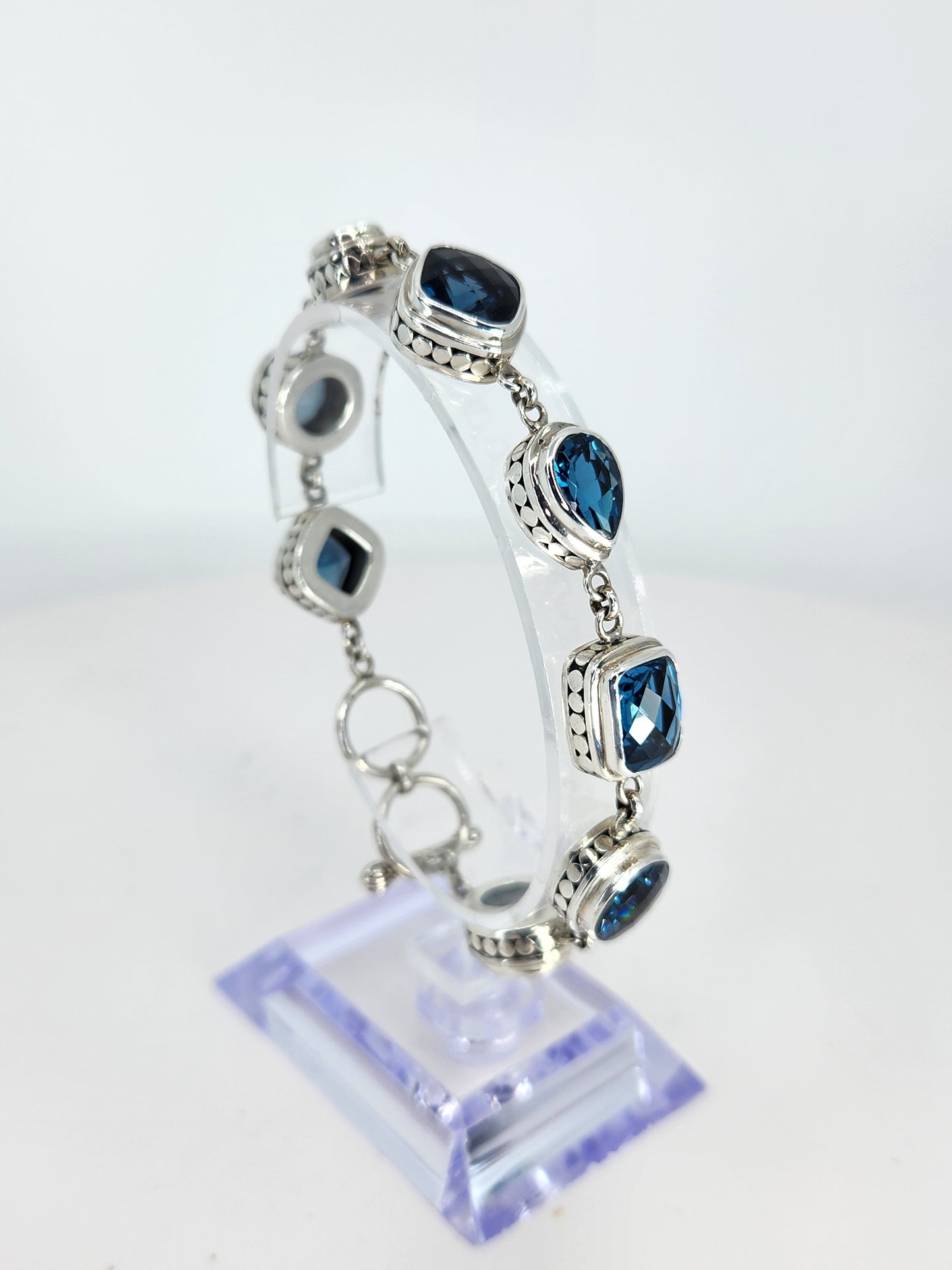Janice Carson - London Blue Topaz Multi-Stone Bracelet Set In Sterling Silver