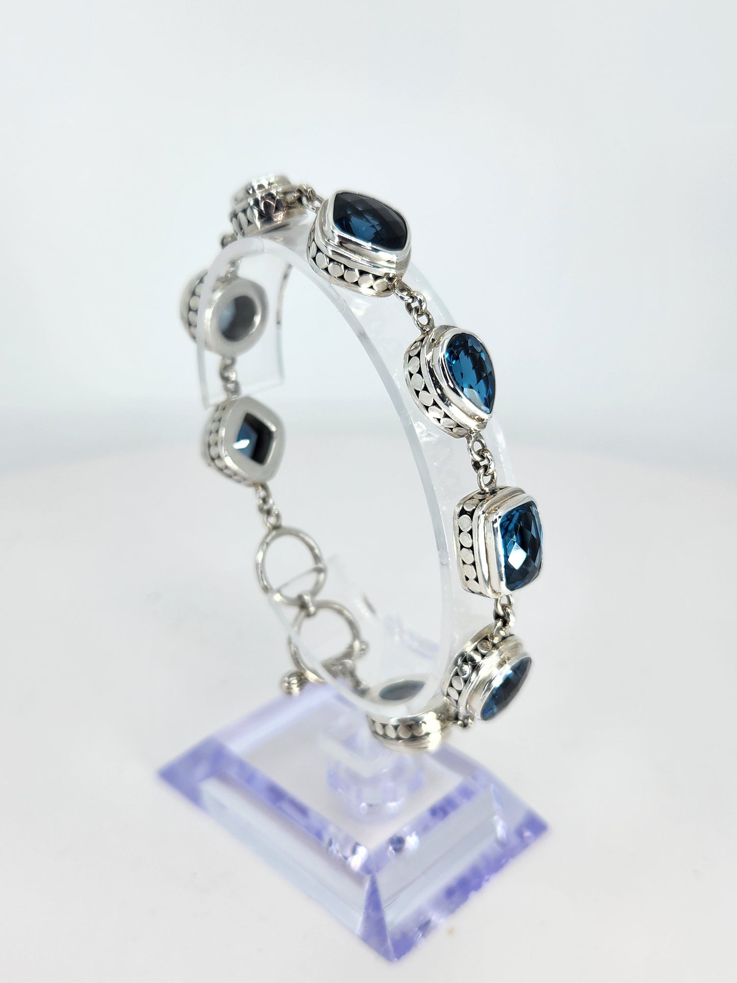 Janice Carson - London Blue Topaz Multi-Stone Bracelet Set In Sterling Silver