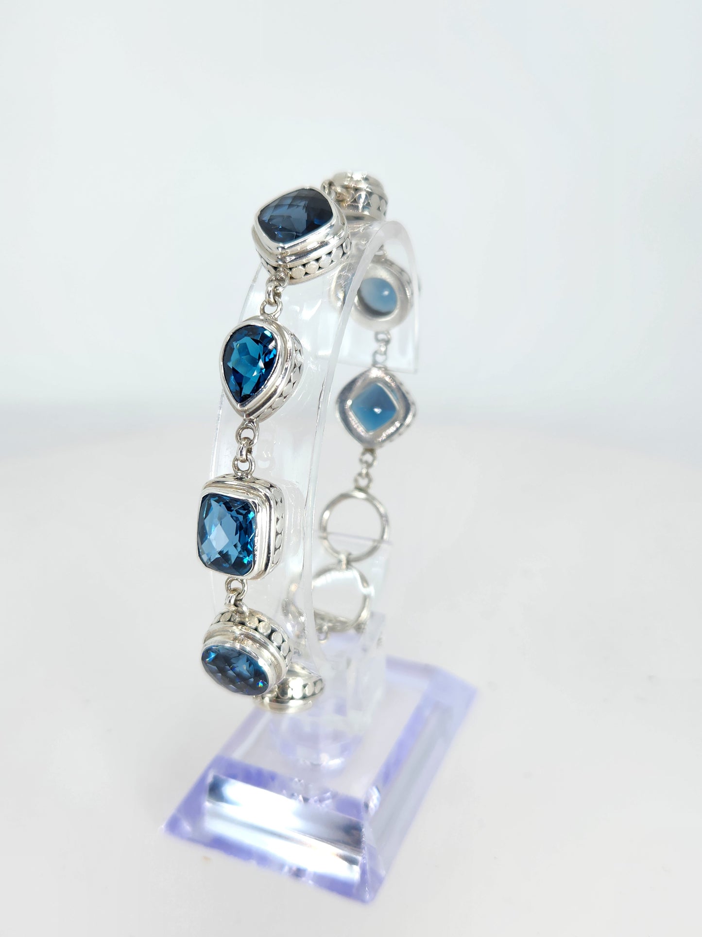 Janice Carson - London Blue Topaz Multi-Stone Bracelet Set In Sterling Silver