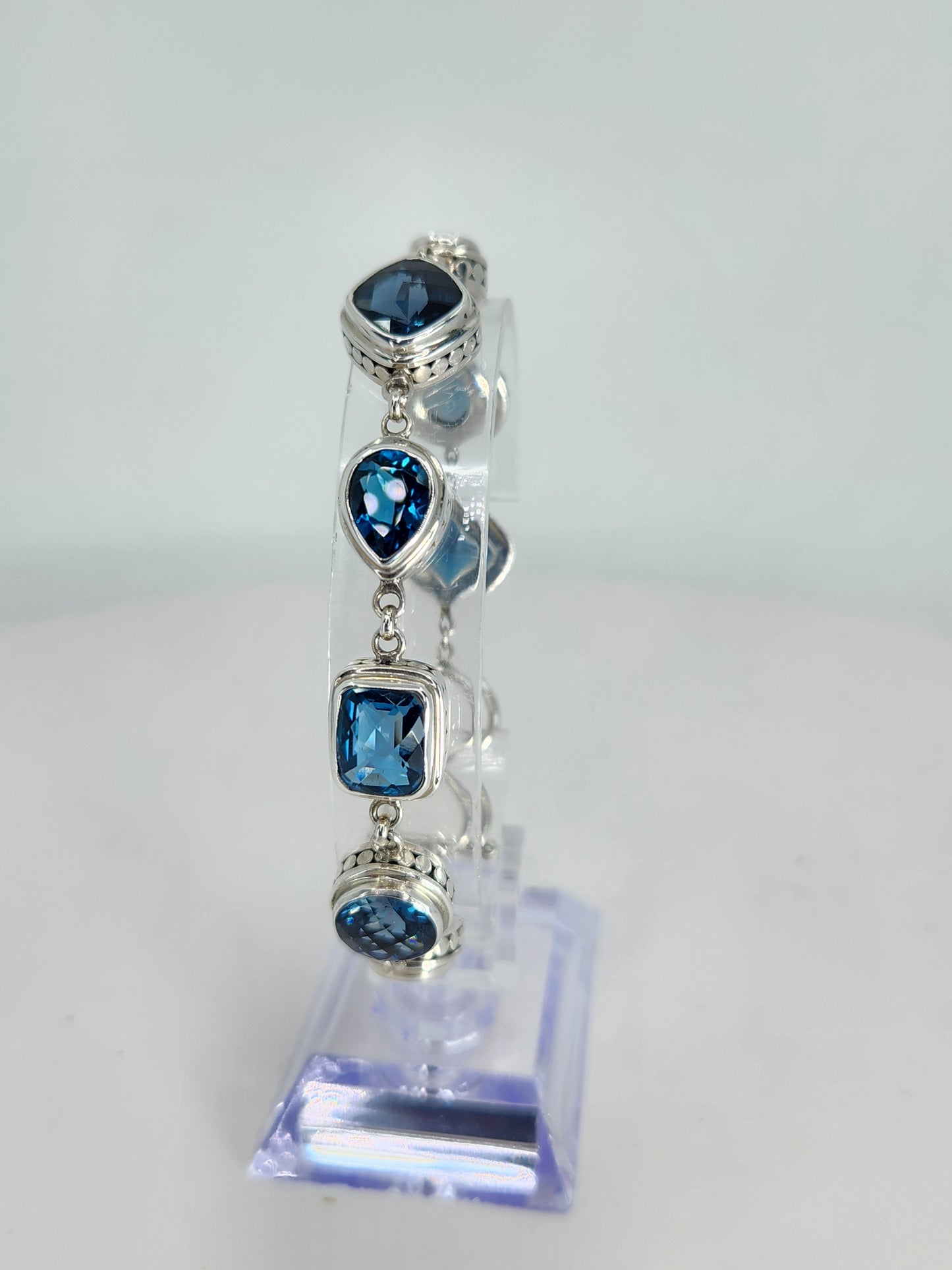 Janice Carson - London Blue Topaz Multi-Stone Bracelet Set In Sterling Silver