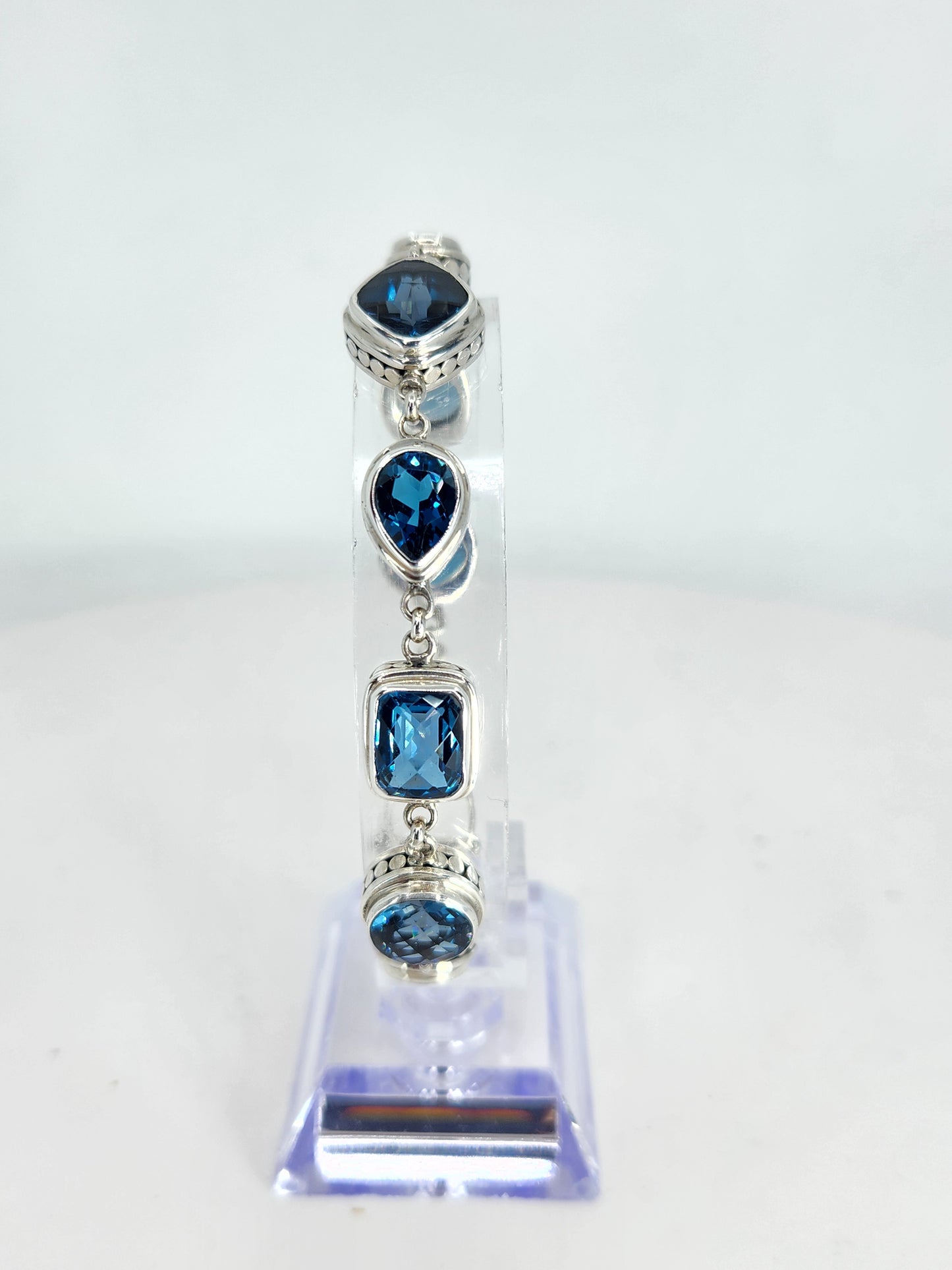 Janice Carson - London Blue Topaz Multi-Stone Bracelet Set In Sterling Silver