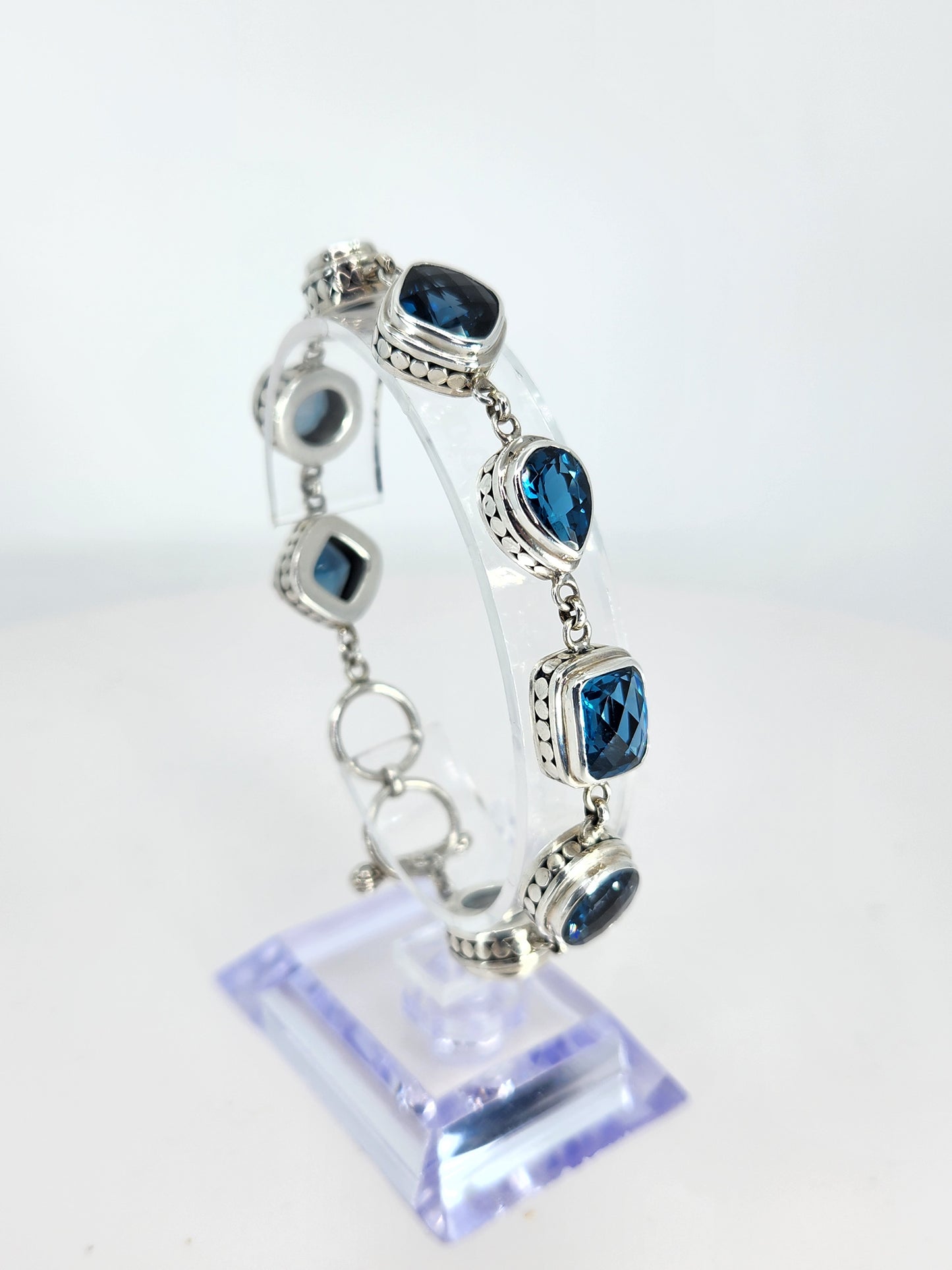 Janice Carson - London Blue Topaz Multi-Stone Bracelet Set In Sterling Silver
