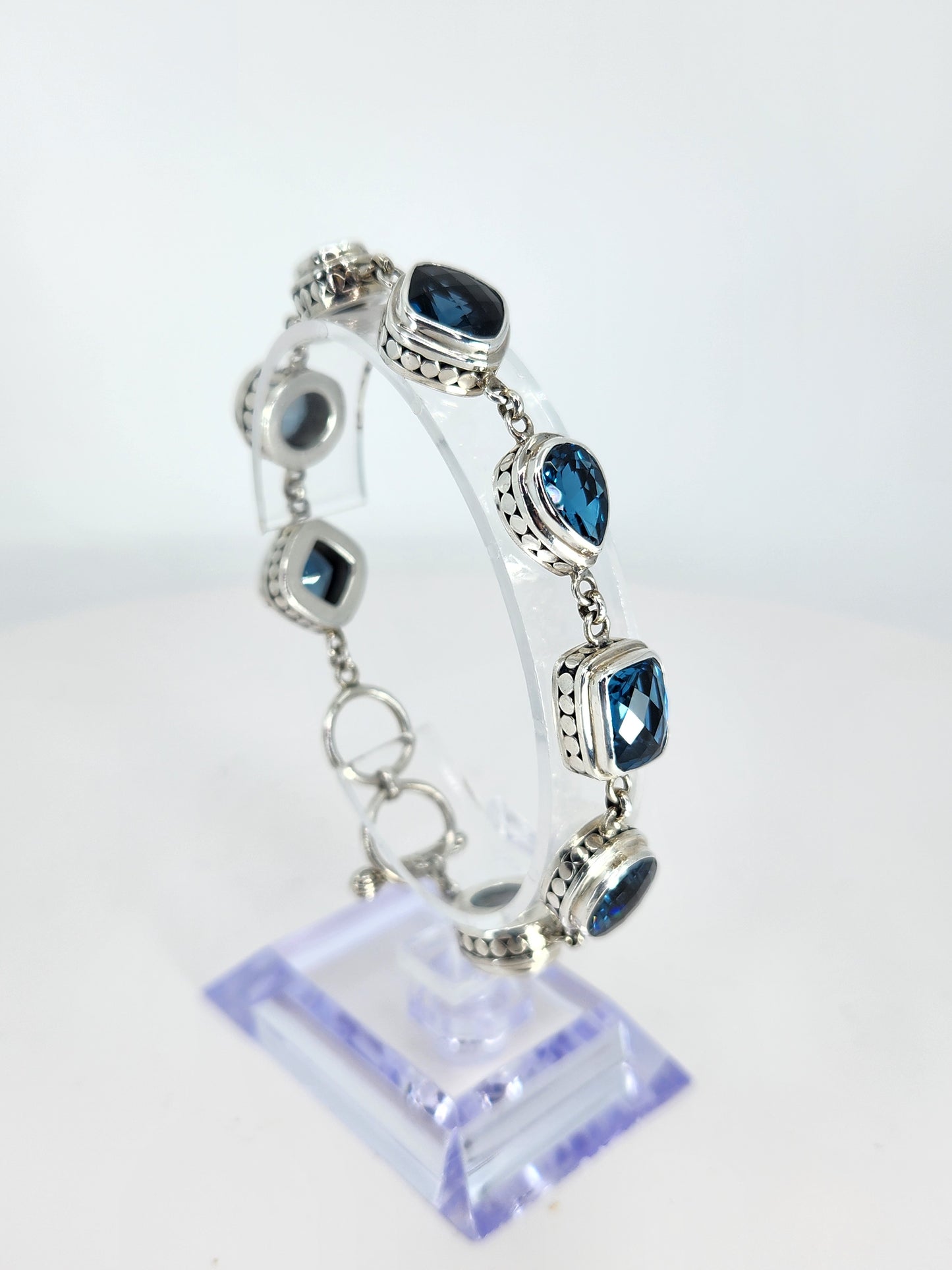 Janice Carson - London Blue Topaz Multi-Stone Bracelet Set In Sterling Silver