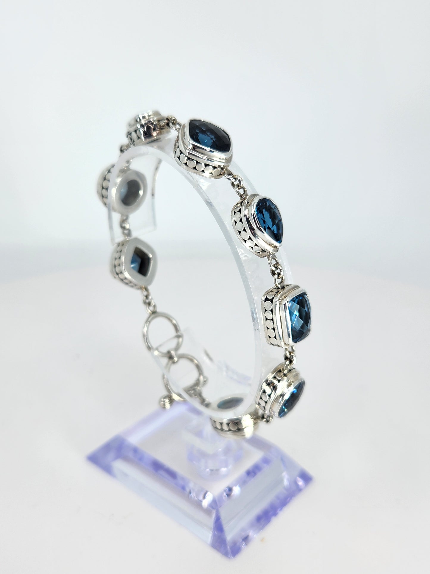 Janice Carson - London Blue Topaz Multi-Stone Bracelet Set In Sterling Silver