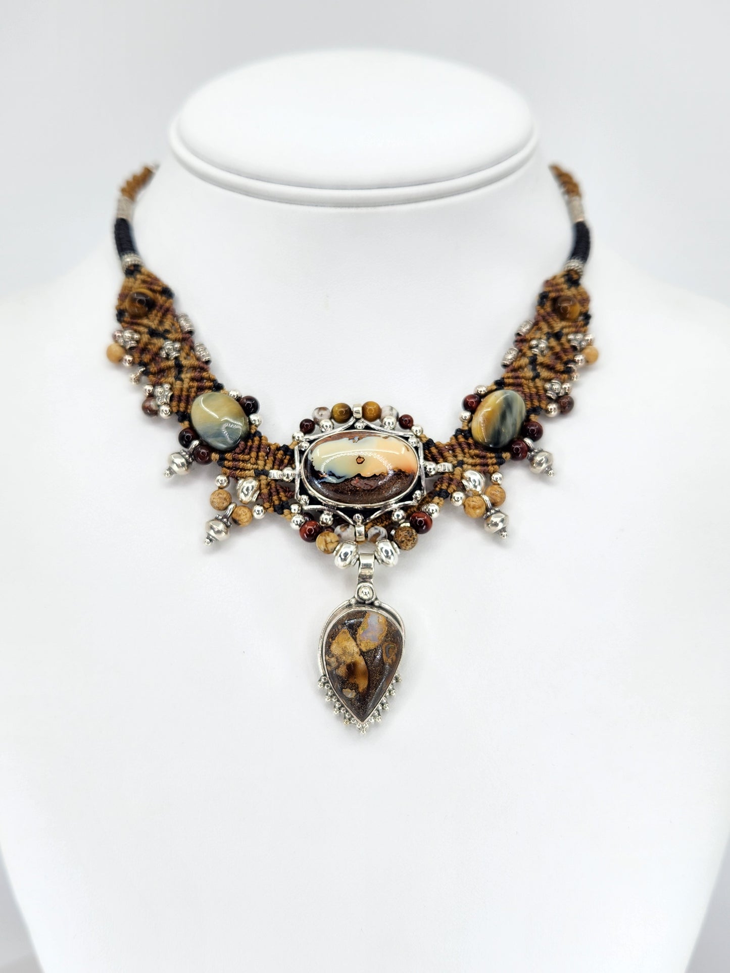 Isha Elafi - Bolder Opal and Picture Jasper Necklace