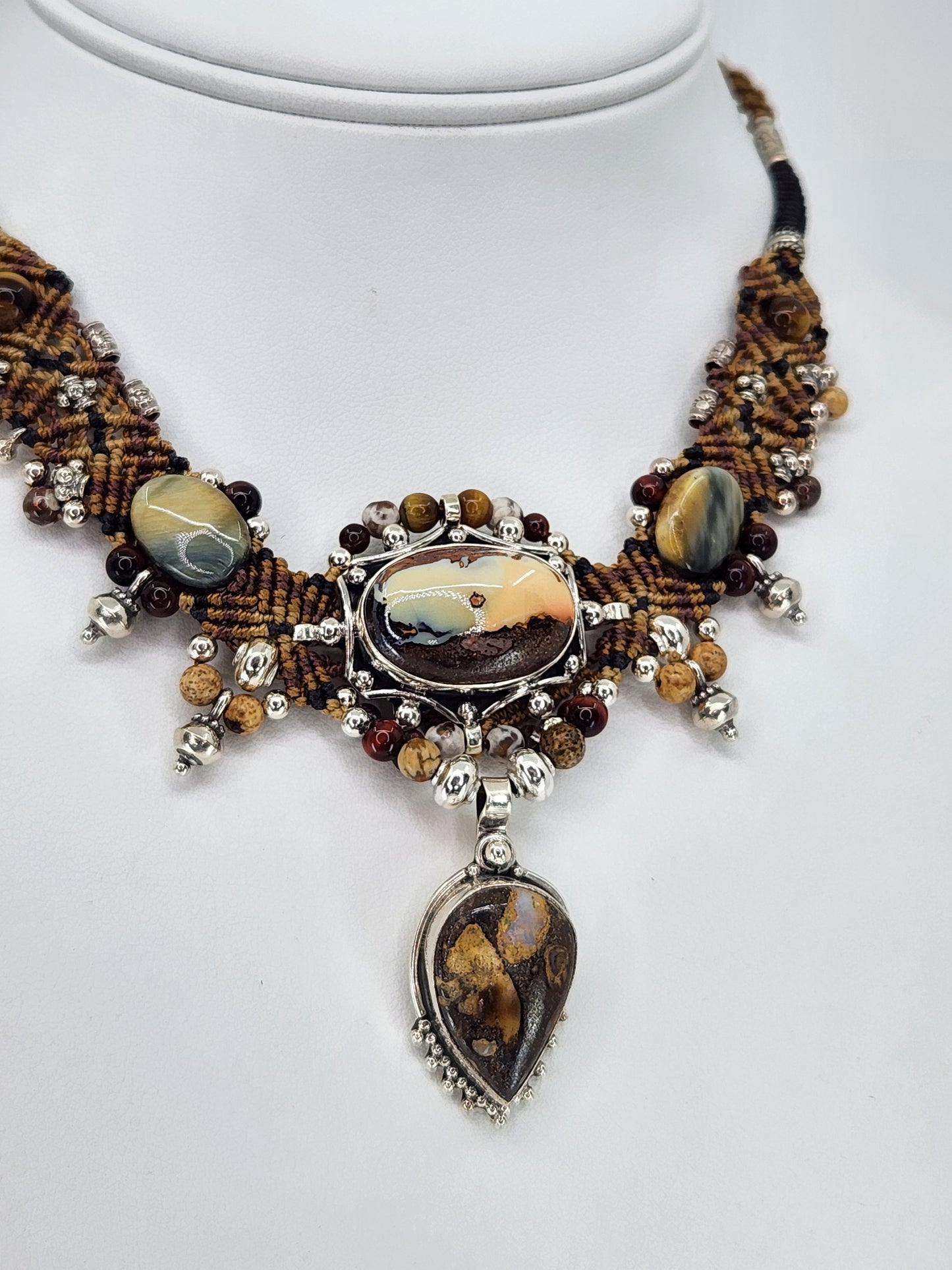 Isha Elafi - Bolder Opal and Picture Jasper Necklace