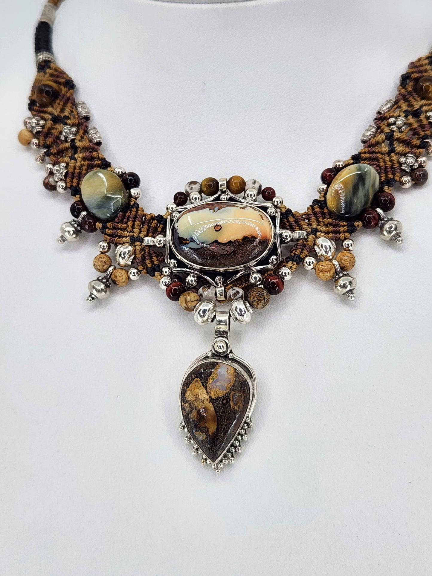 Isha Elafi - Bolder Opal and Picture Jasper Necklace