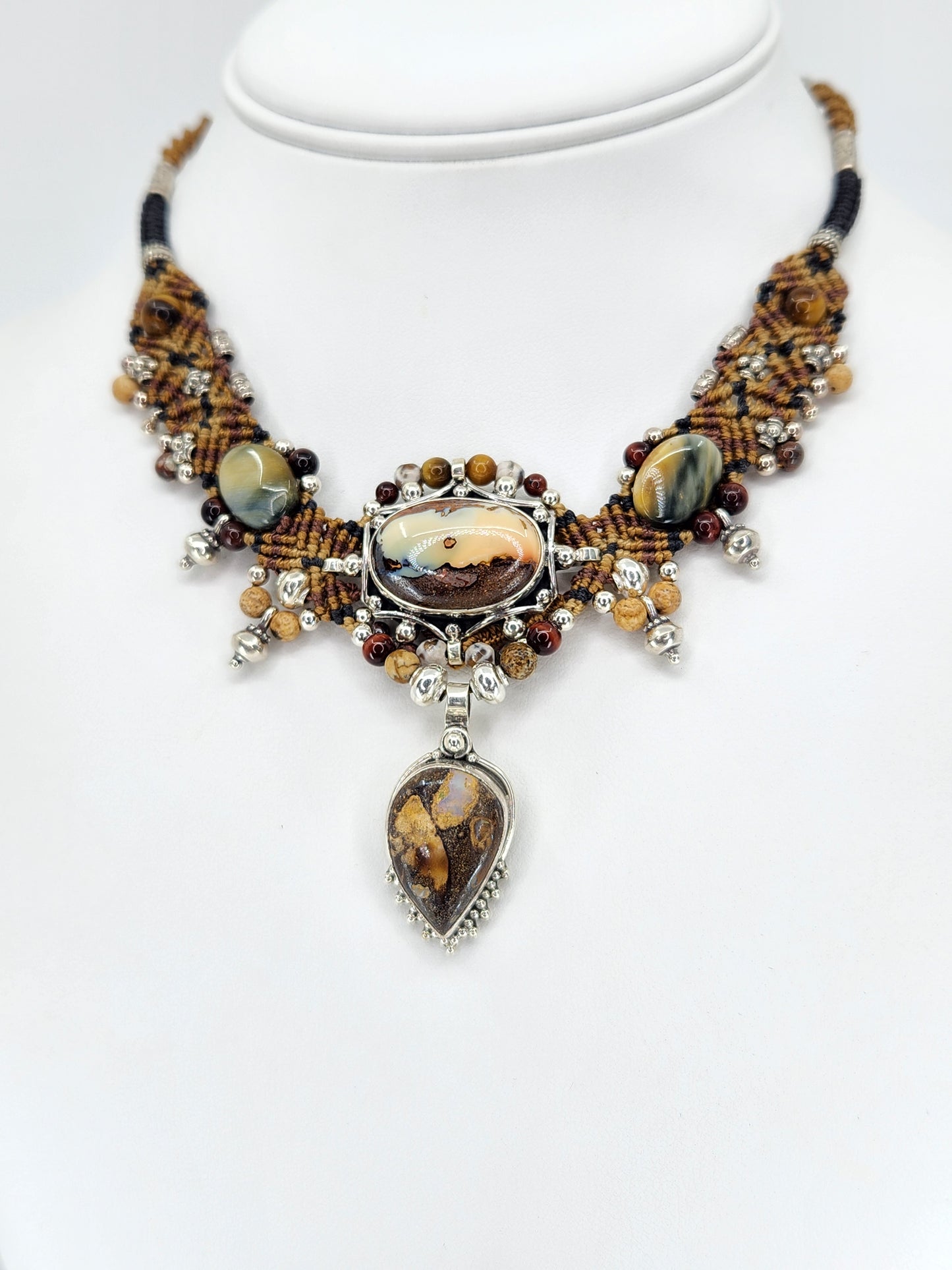 Isha Elafi - Bolder Opal and Picture Jasper Necklace