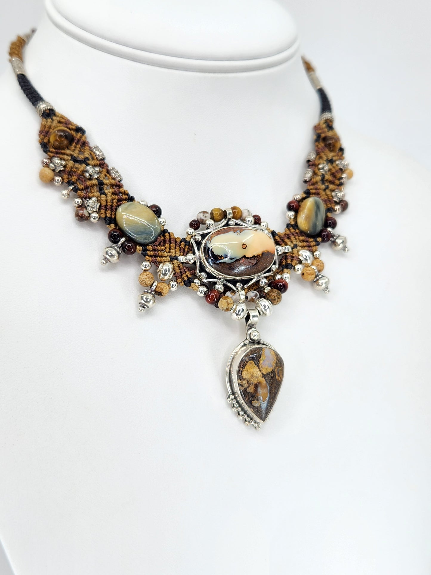 Isha Elafi - Bolder Opal and Picture Jasper Necklace