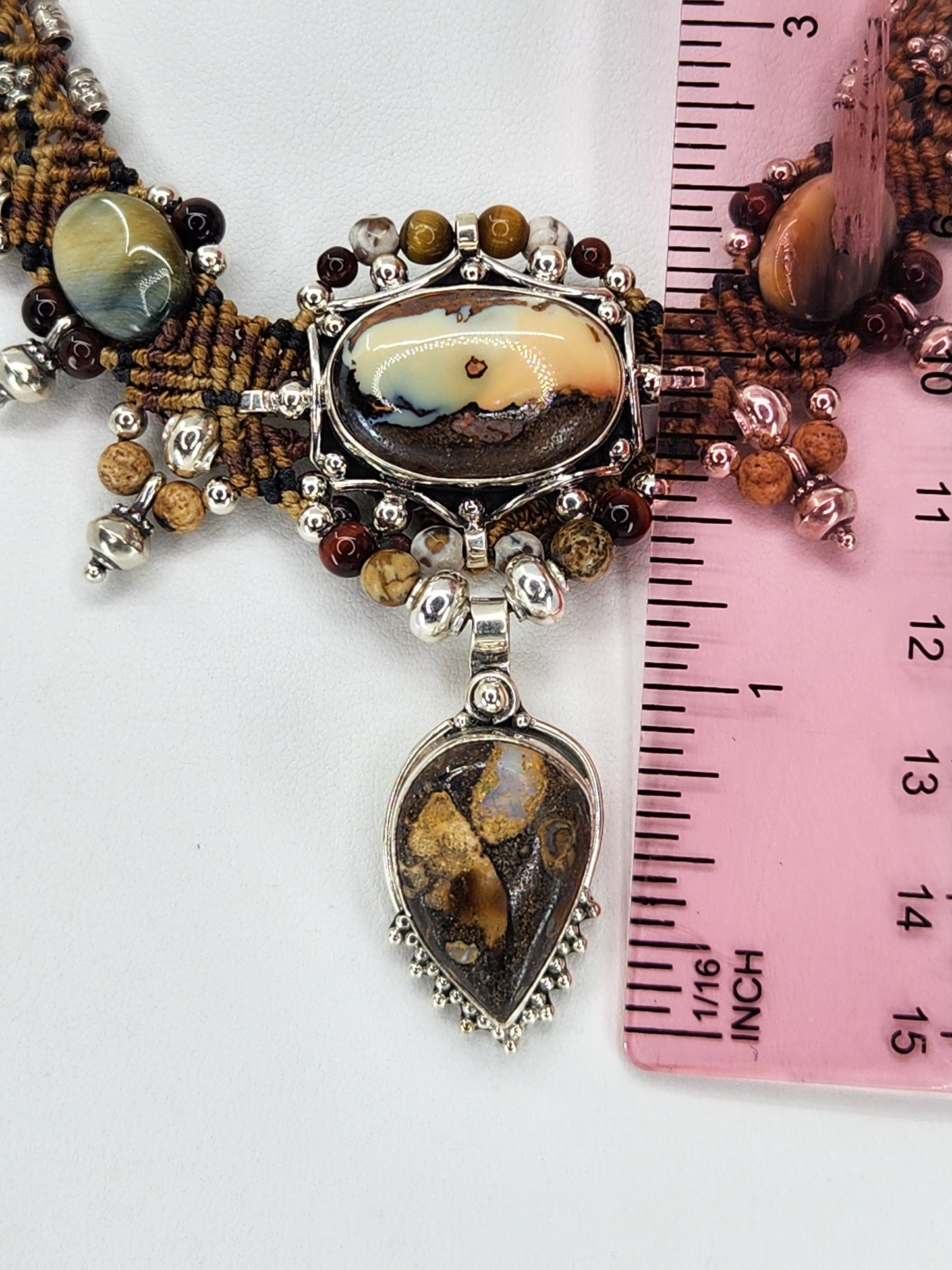 Isha Elafi - Bolder Opal and Picture Jasper Necklace