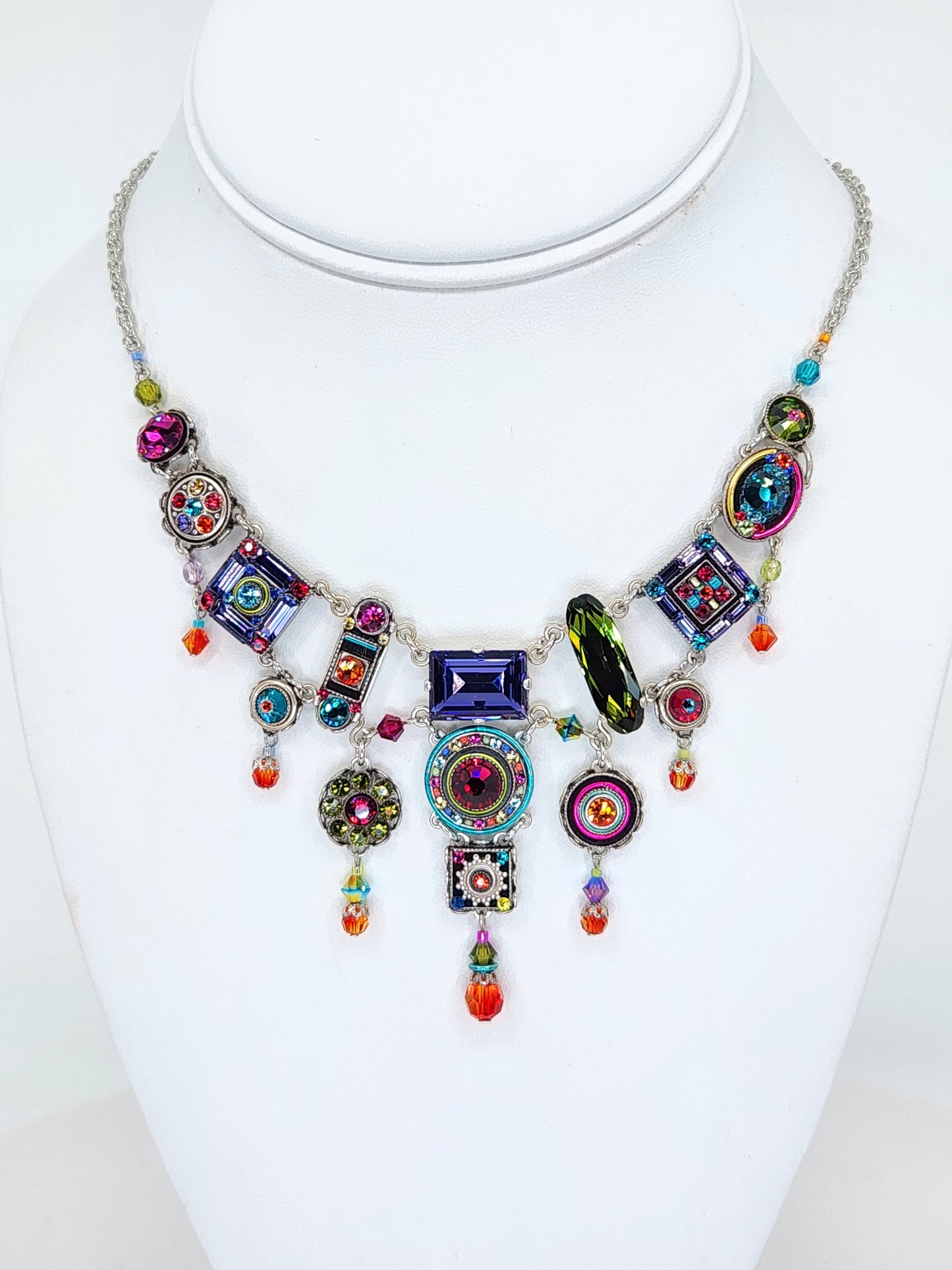 Firefly - Multi-Color Chandelier Necklace with Swarovski Crystals