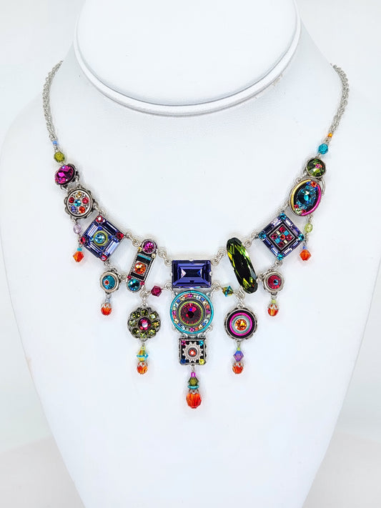Firefly - Multi-Color Chandelier Necklace with Swarovski Crystals