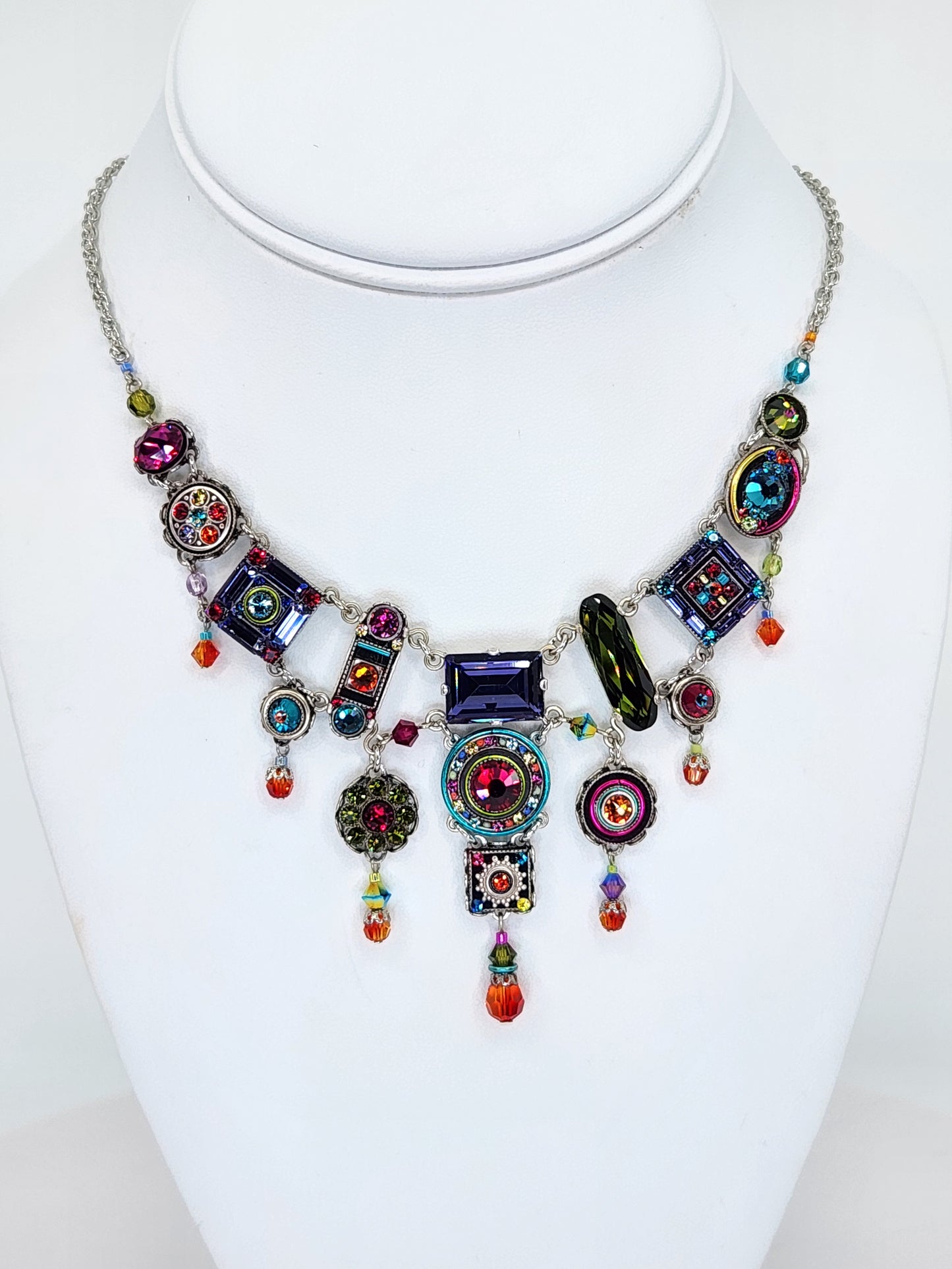 Firefly - Multi-Color Chandelier Necklace with Swarovski Crystals