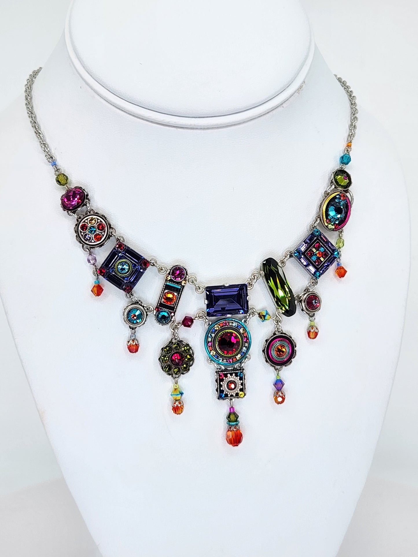 Firefly - Multi-Color Chandelier Necklace with Swarovski Crystals