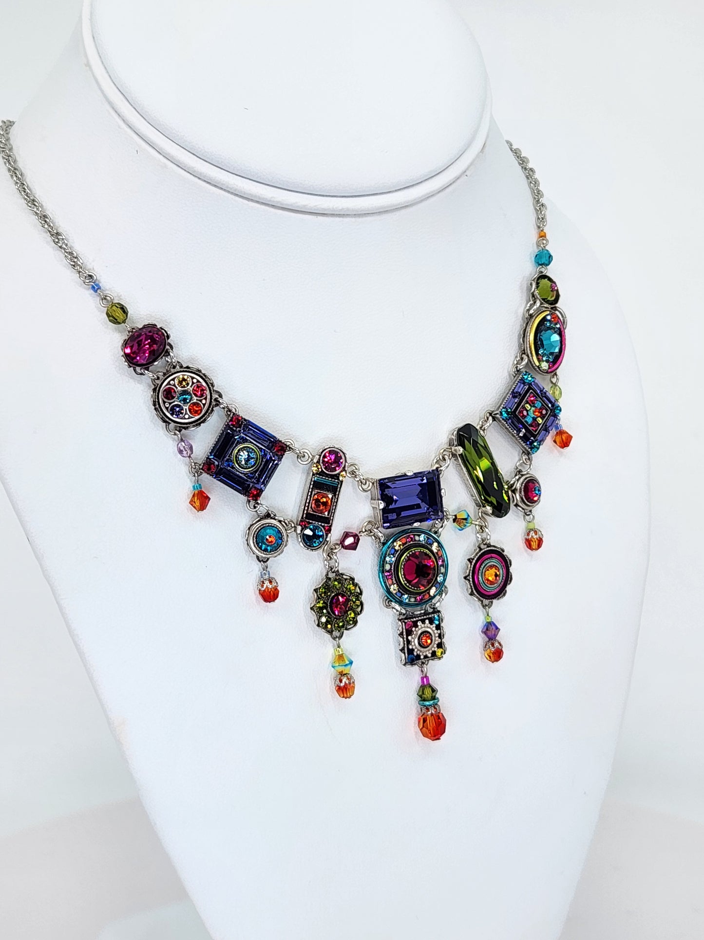 Firefly - Multi-Color Chandelier Necklace with Swarovski Crystals