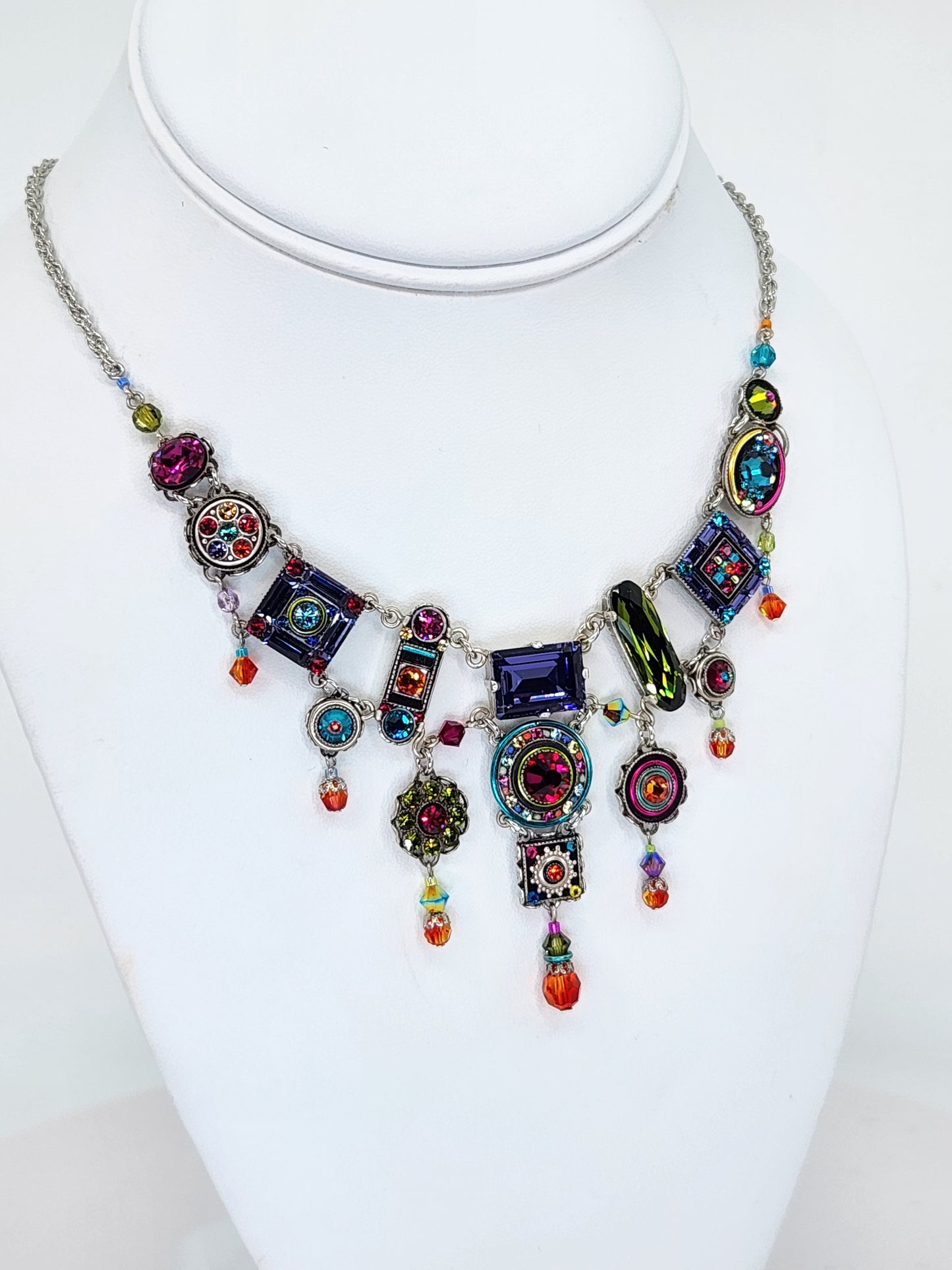 Firefly - Multi-Color Chandelier Necklace with Swarovski Crystals