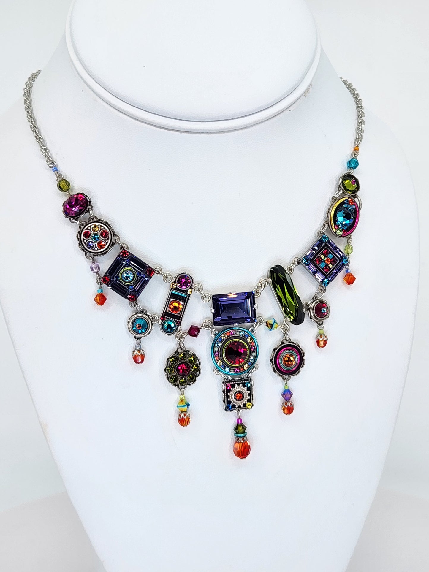 Firefly - Multi-Color Chandelier Necklace with Swarovski Crystals
