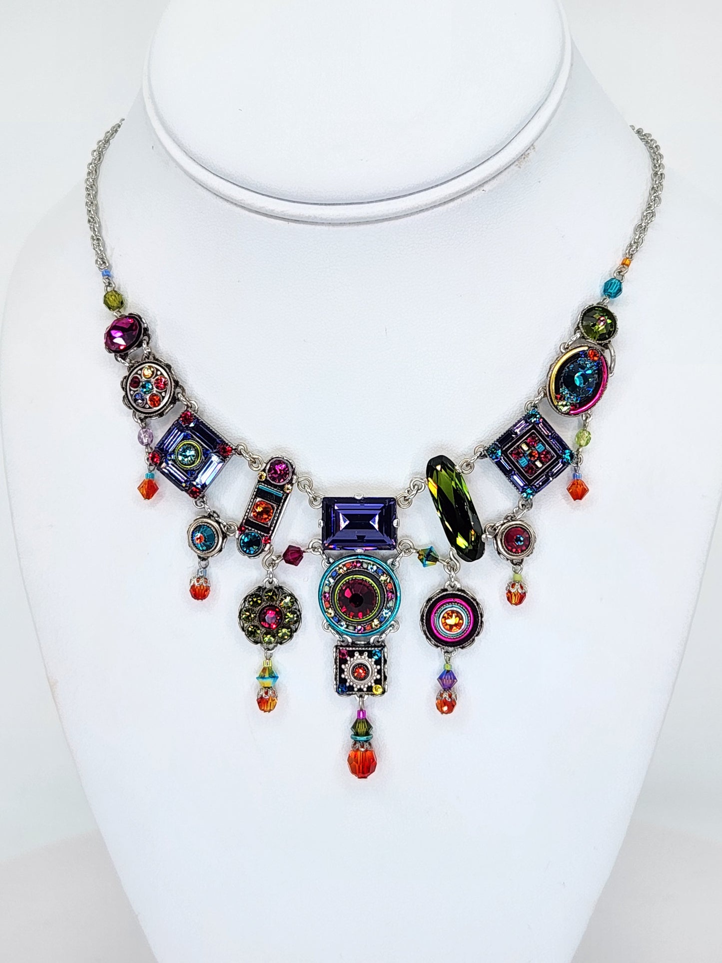 Firefly - Multi-Color Chandelier Necklace with Swarovski Crystals