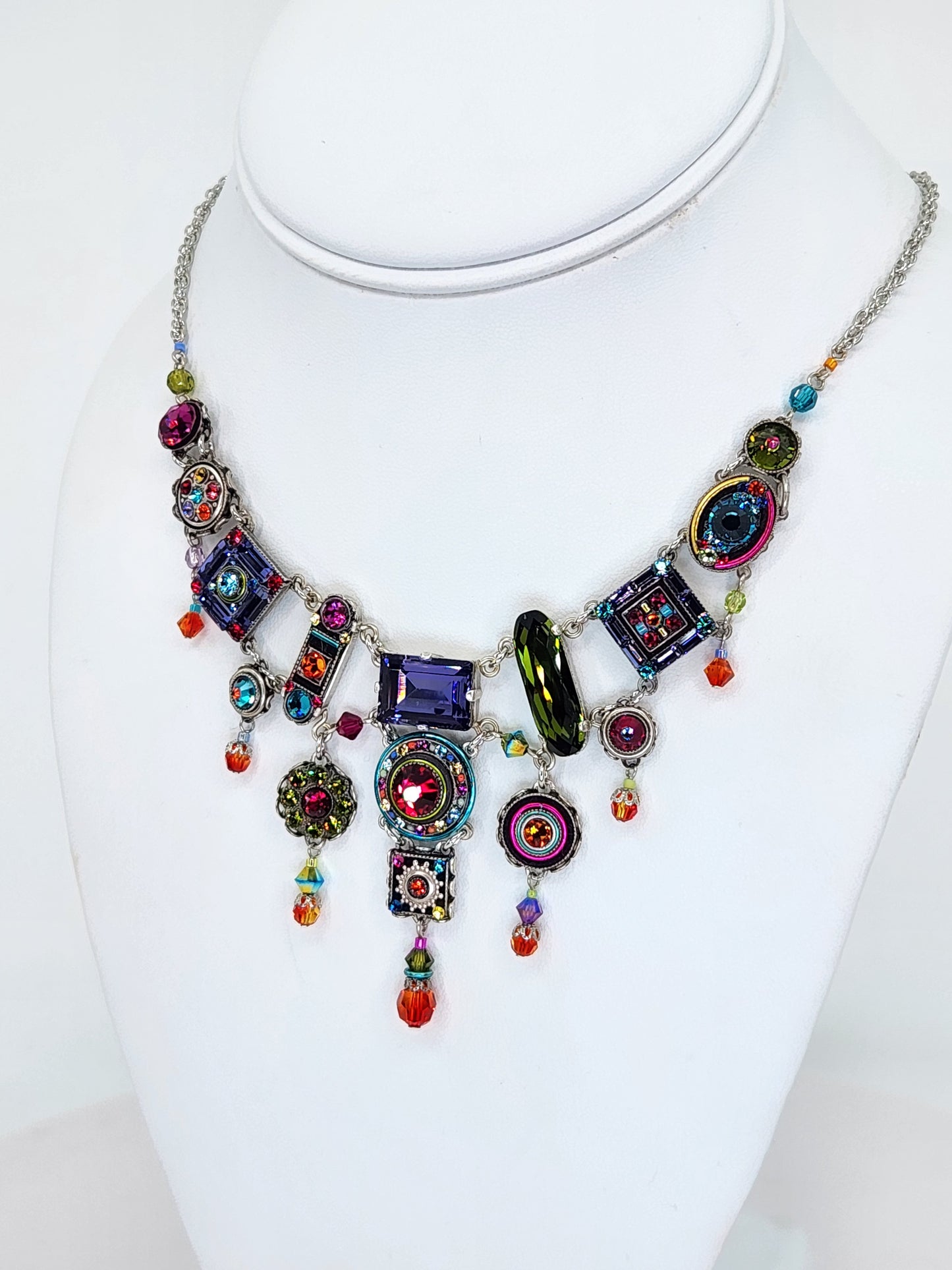 Firefly - Multi-Color Chandelier Necklace with Swarovski Crystals