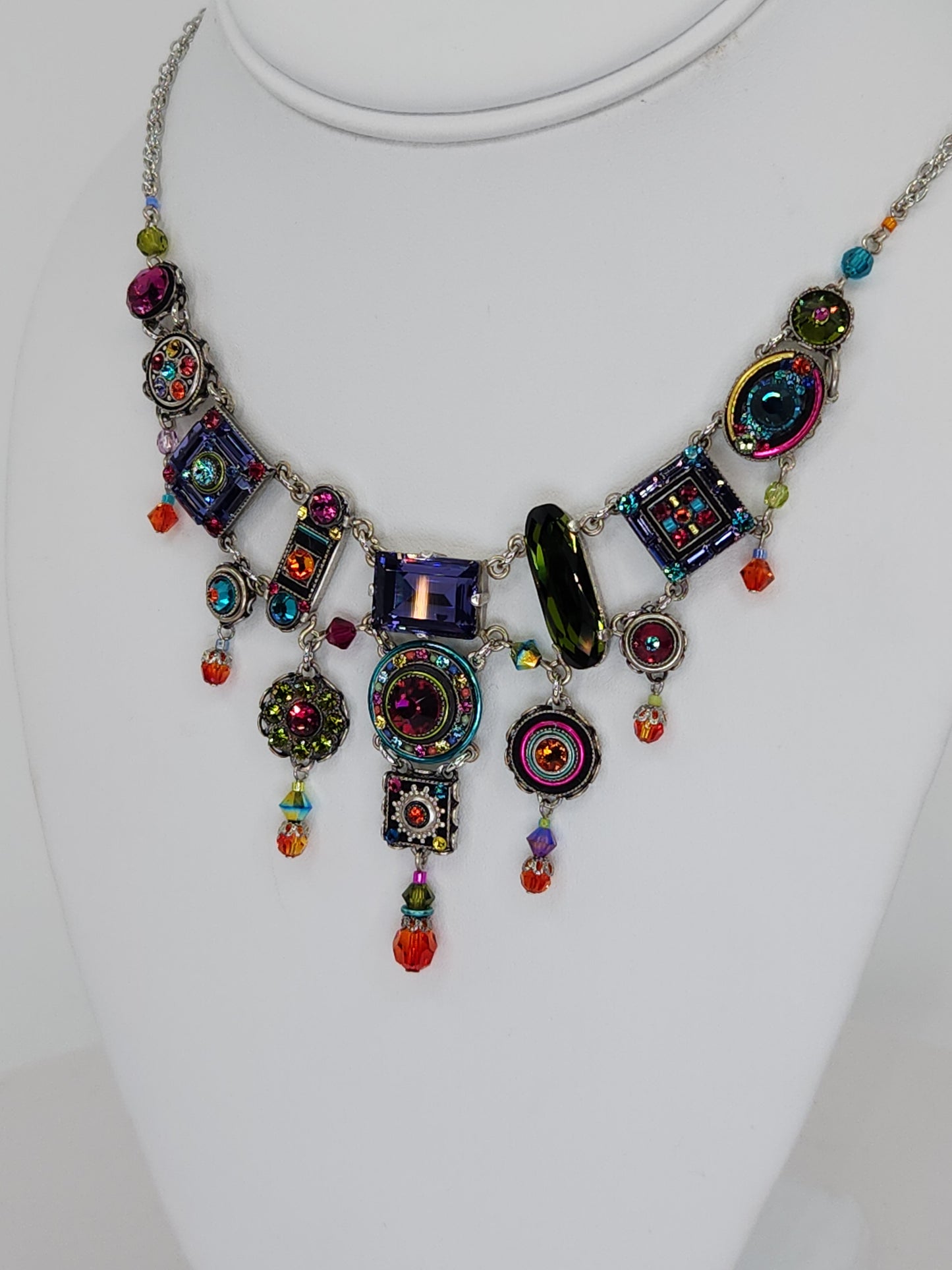 Firefly - Multi-Color Chandelier Necklace with Swarovski Crystals