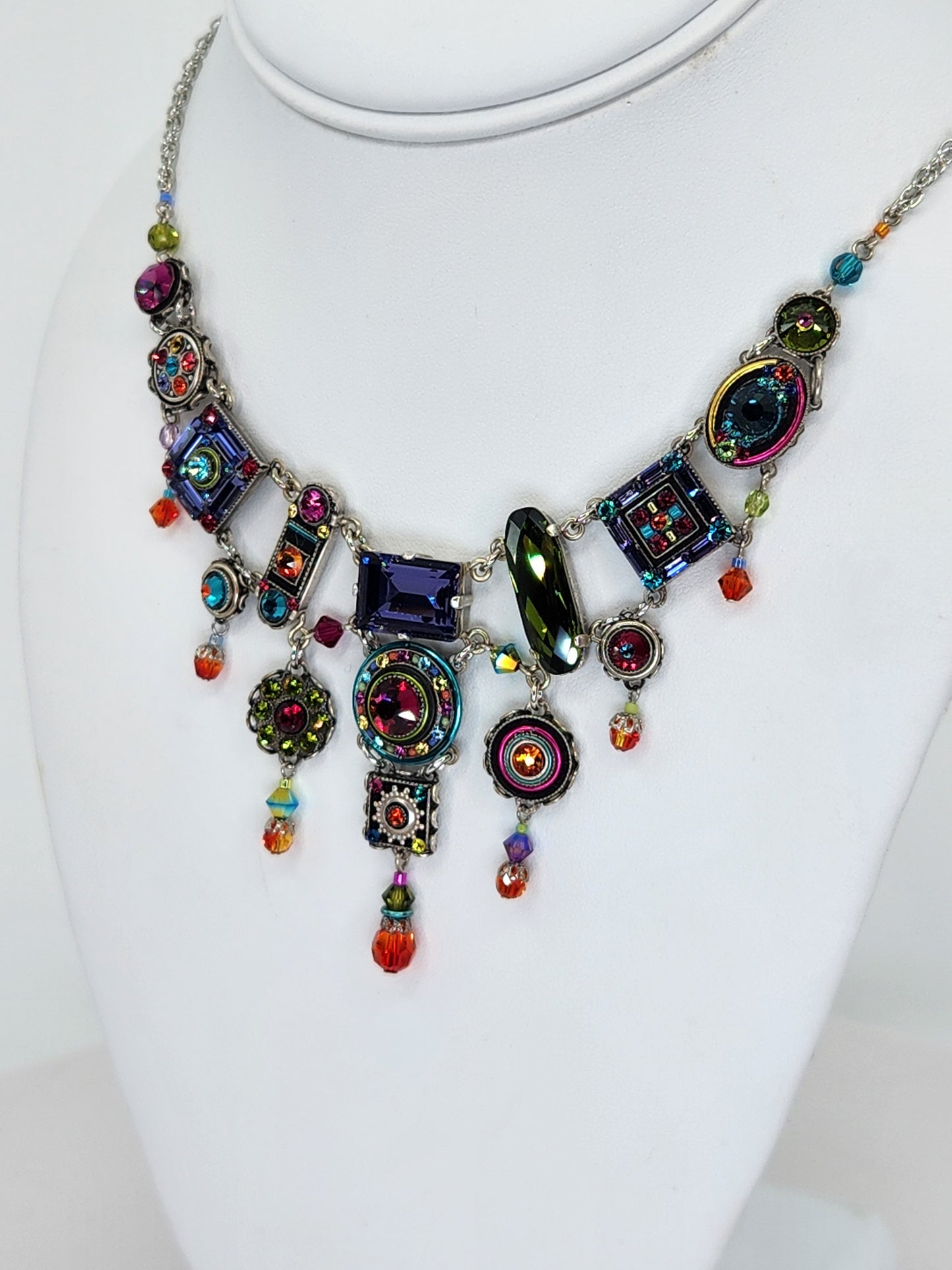 Firefly - Multi-Color Chandelier Necklace with Swarovski Crystals