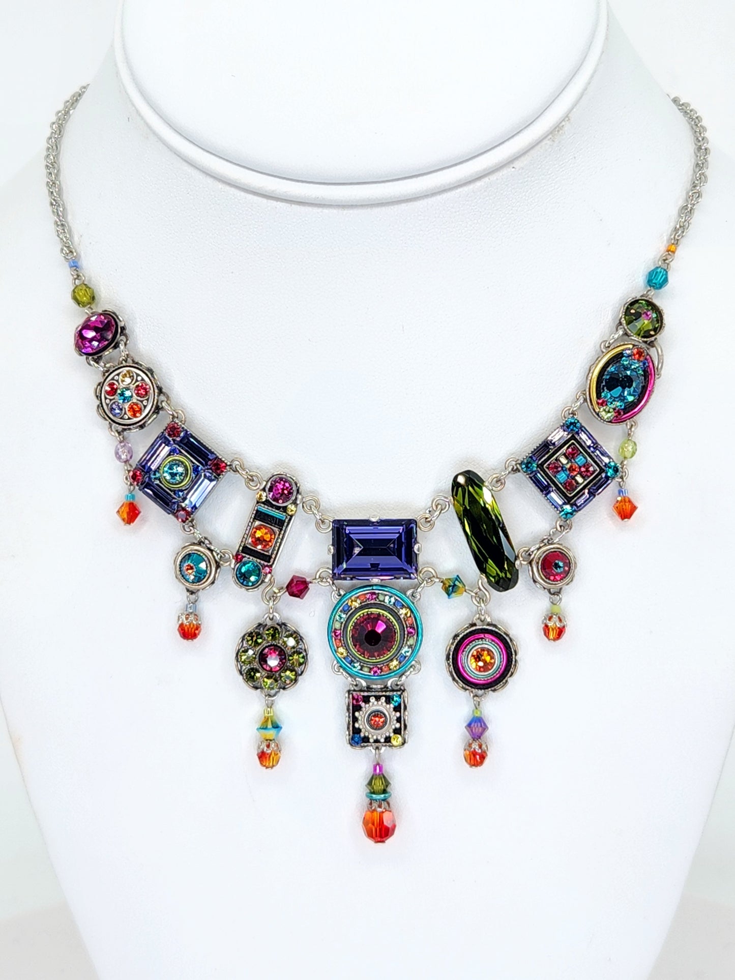 Firefly - Multi-Color Chandelier Necklace with Swarovski Crystals