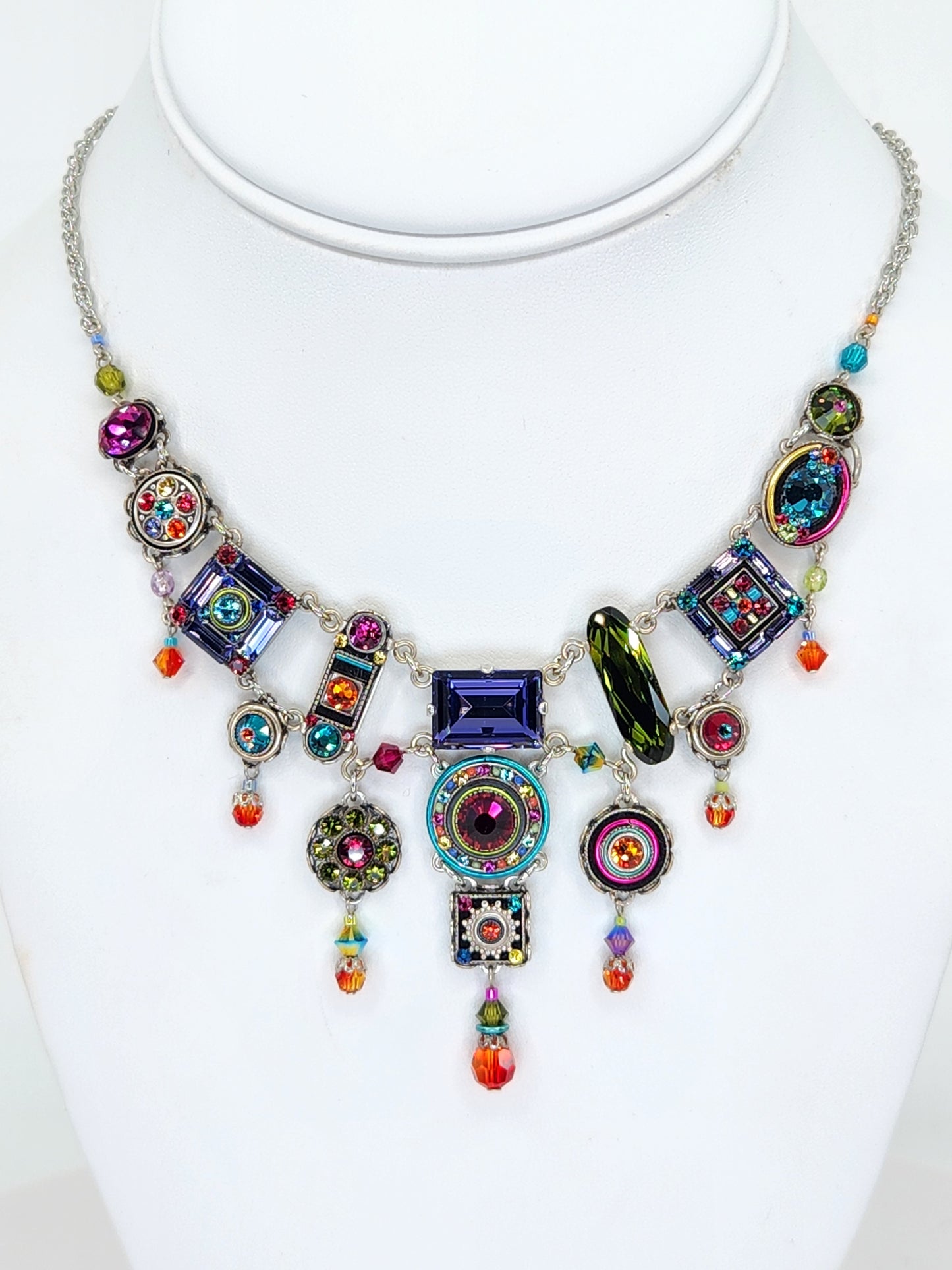 Firefly - Multi-Color Chandelier Necklace with Swarovski Crystals