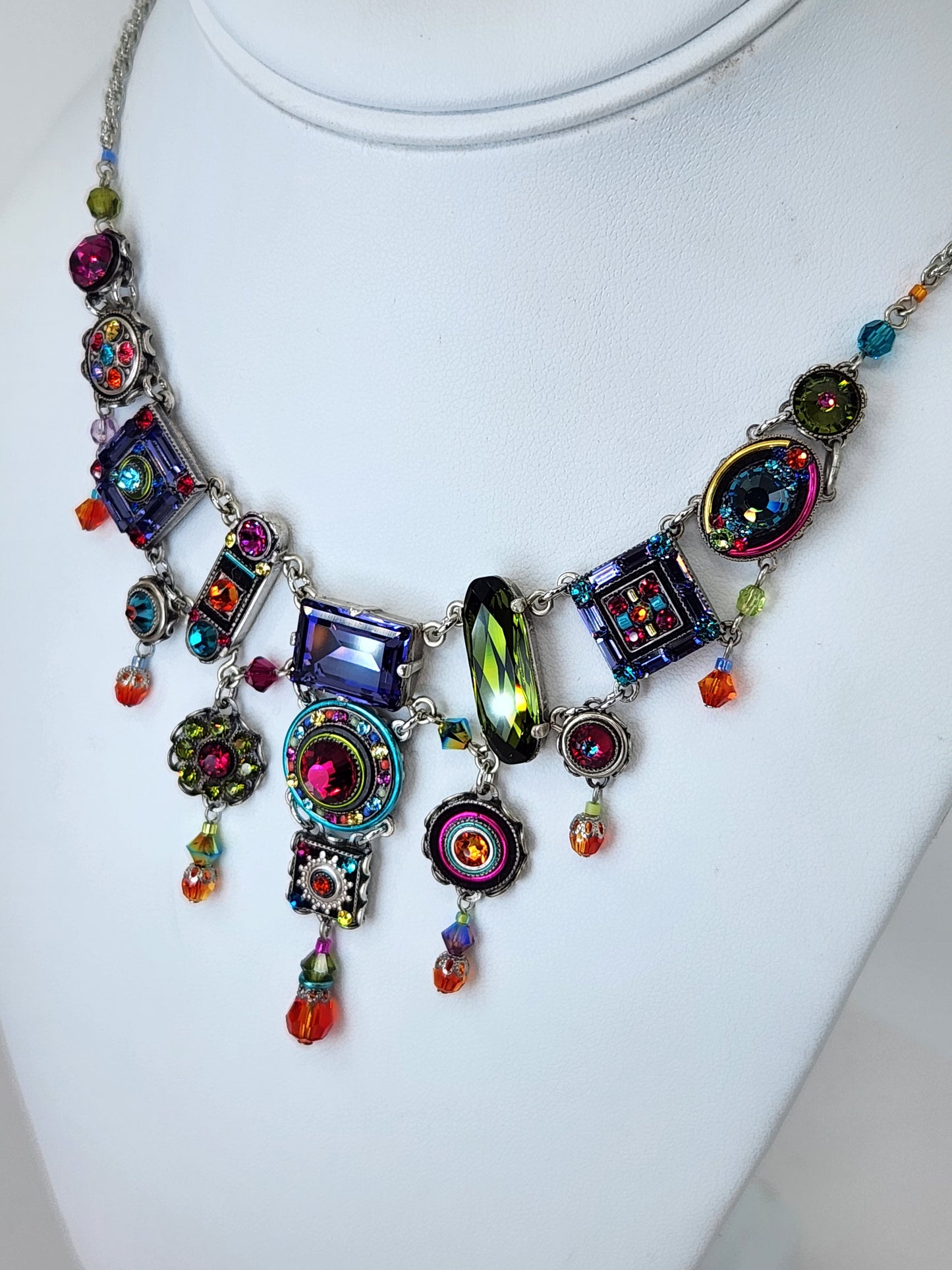 Firefly - Multi-Color Chandelier Necklace with Swarovski Crystals