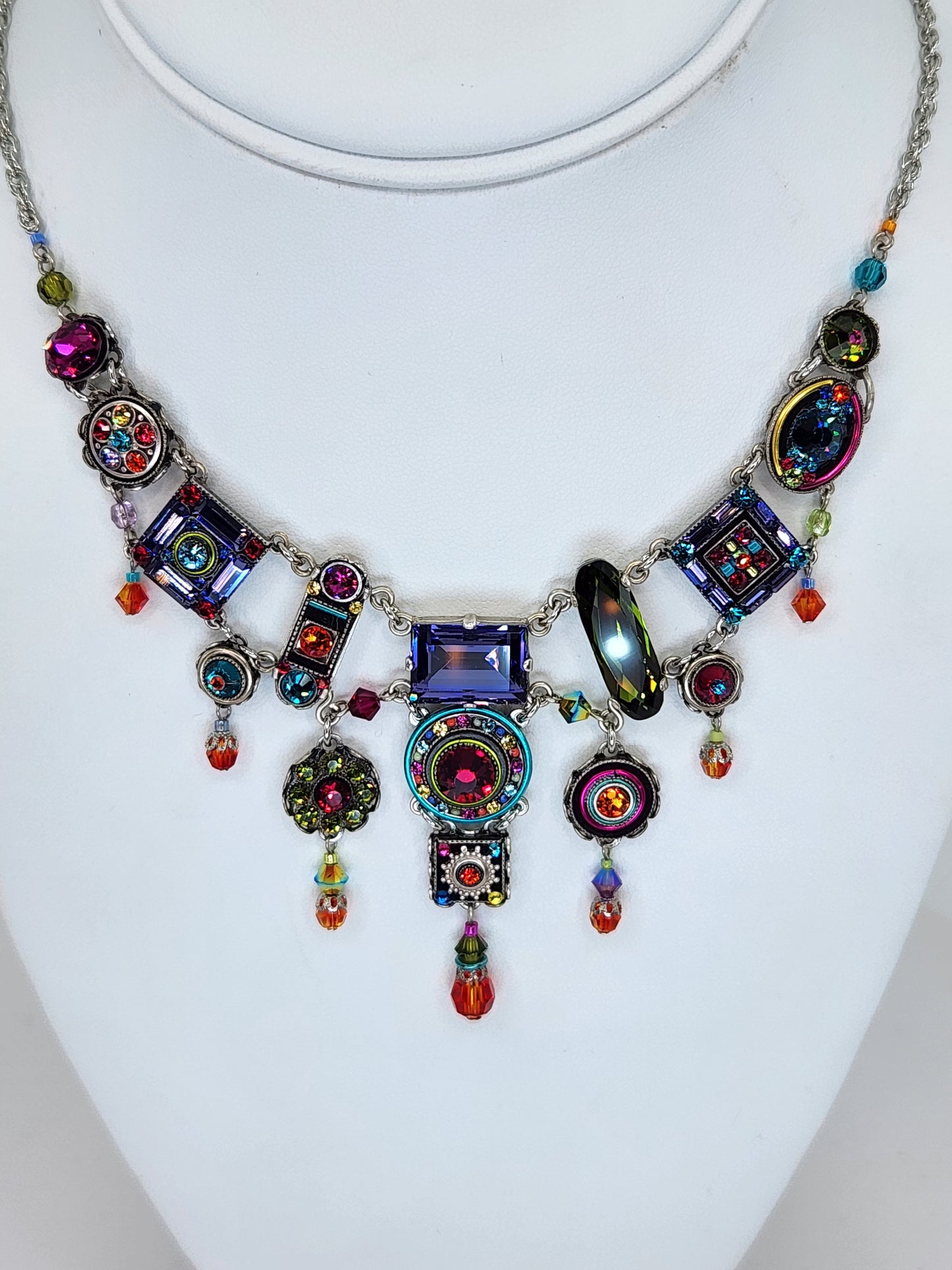 Firefly - Multi-Color Chandelier Necklace with Swarovski Crystals