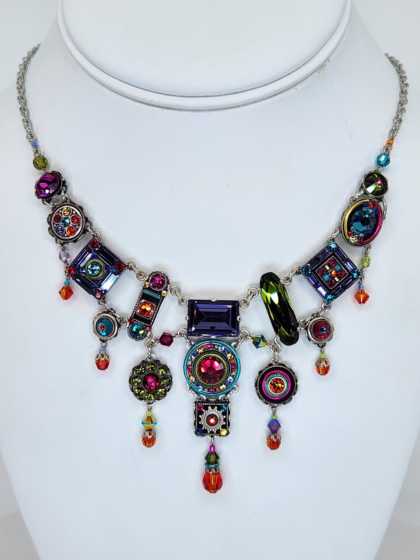 Firefly - Multi-Color Chandelier Necklace with Swarovski Crystals