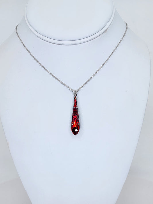 Firefly - Red Teardrop Necklace featuring Swarovski Crystals