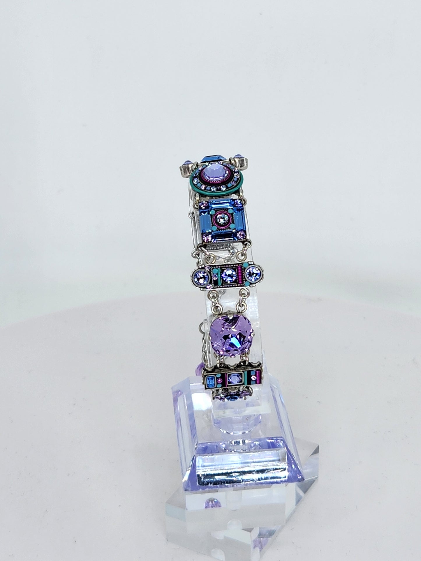 Firefly - Blue and Lavender Mosaic Bracelet with Swarovski Crystals