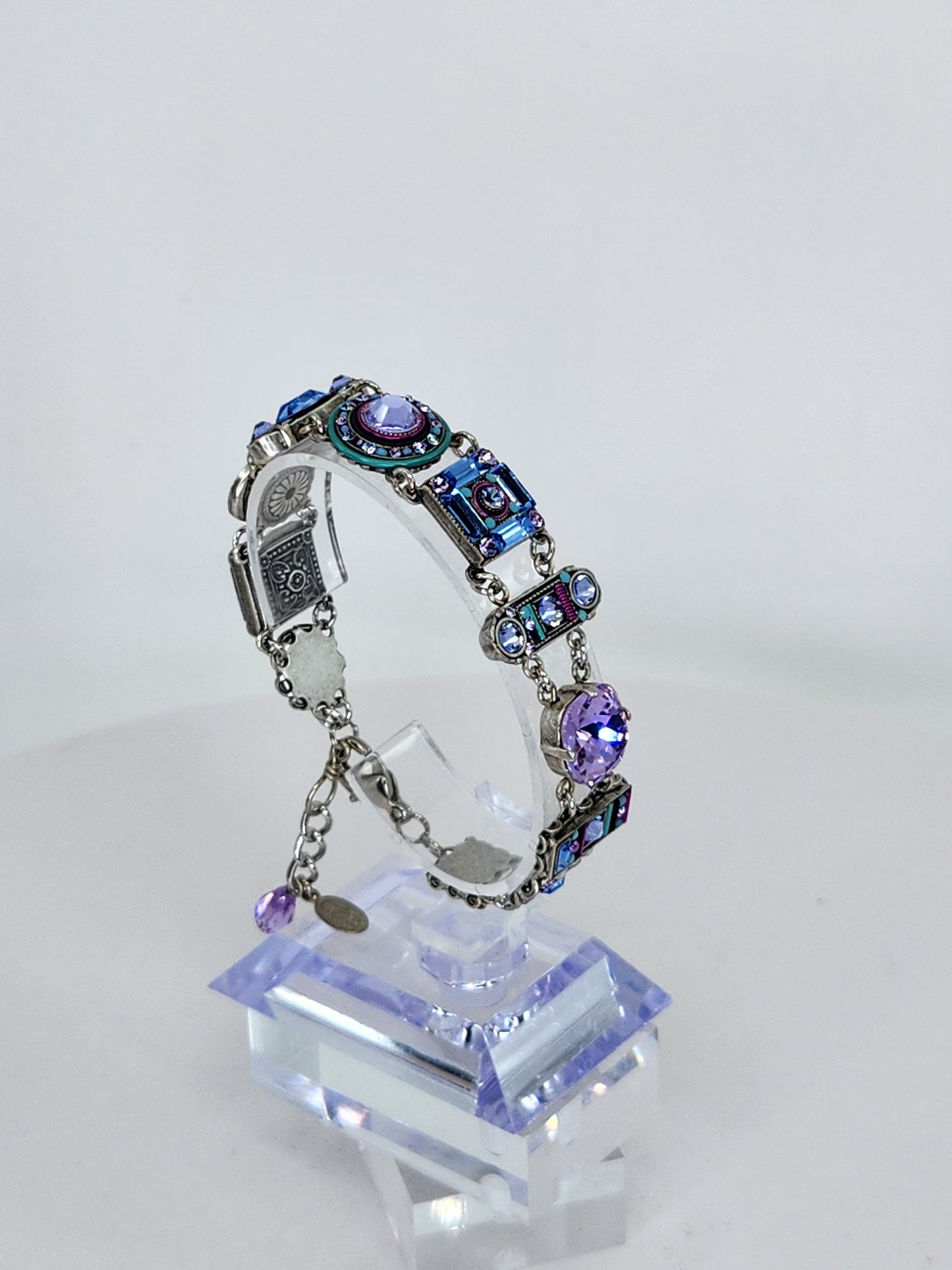 Firefly - Blue and Lavender Mosaic Bracelet with Swarovski Crystals