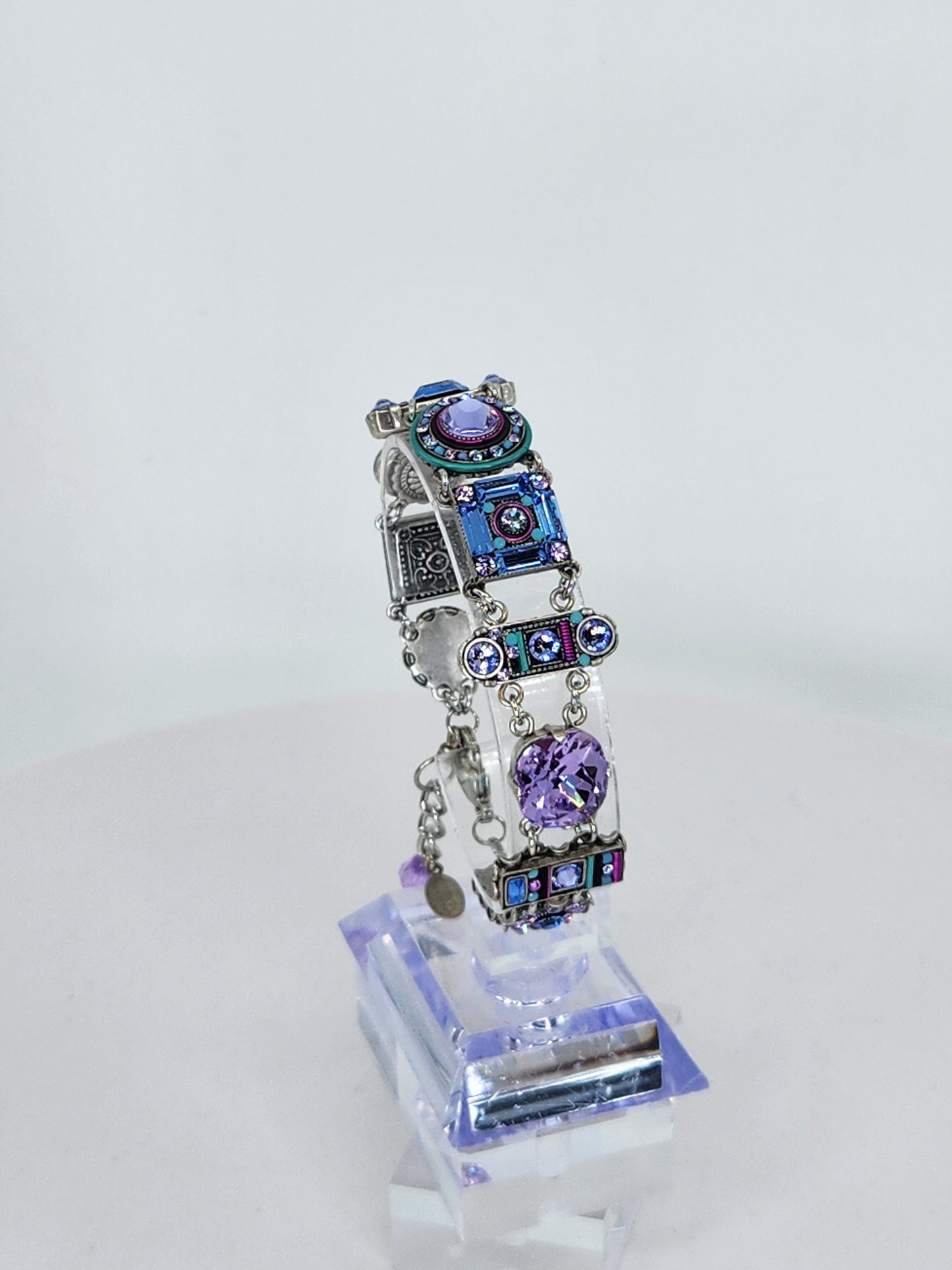 Firefly - Blue and Lavender Mosaic Bracelet with Swarovski Crystals
