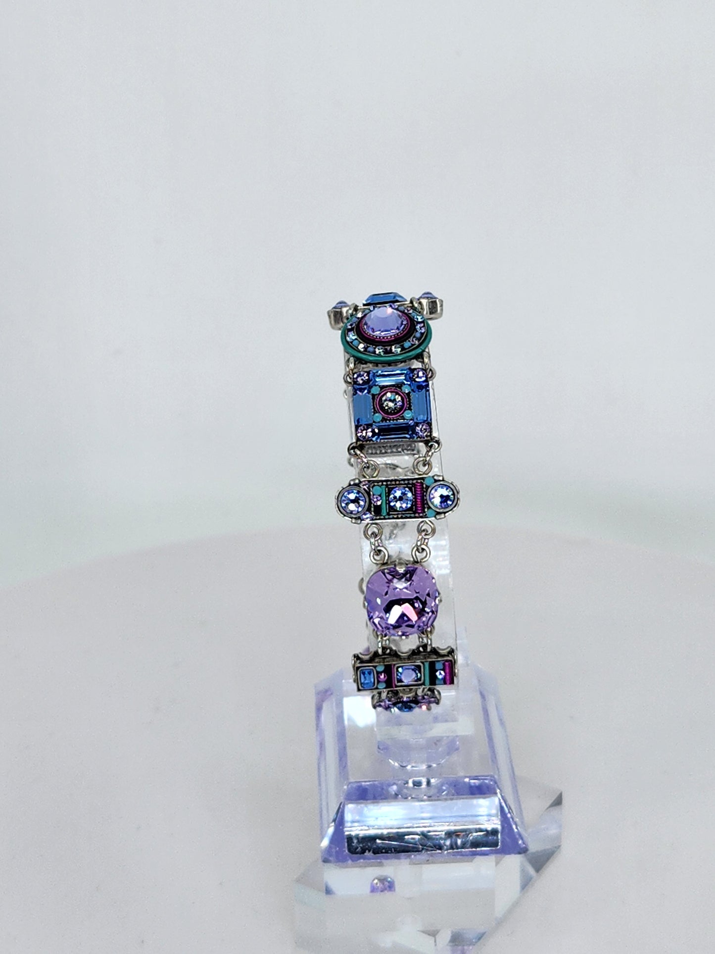 Firefly - Blue and Lavender Mosaic Bracelet with Swarovski Crystals